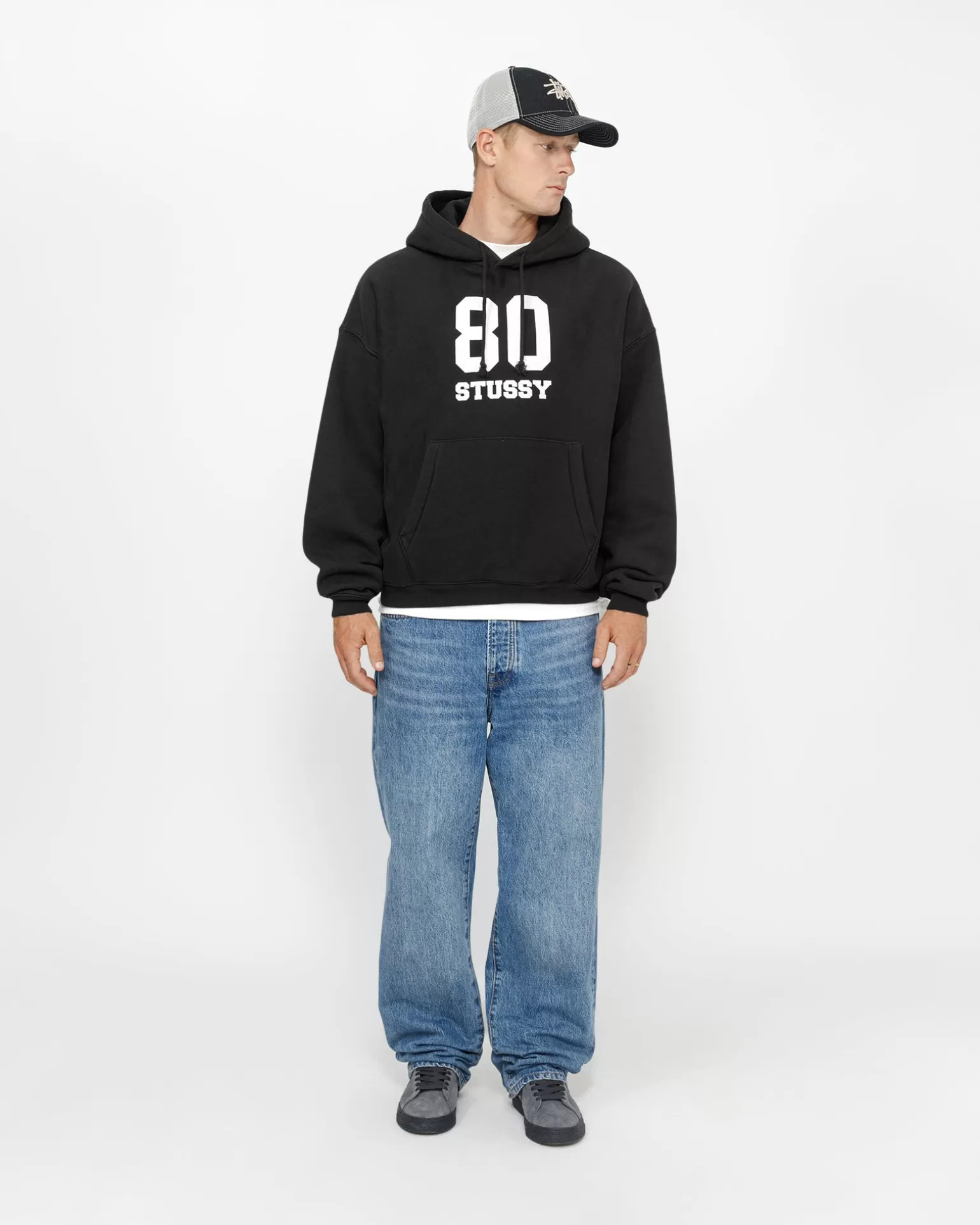 Sale Stüssy 80 RELAXED HOODIE Washed Black