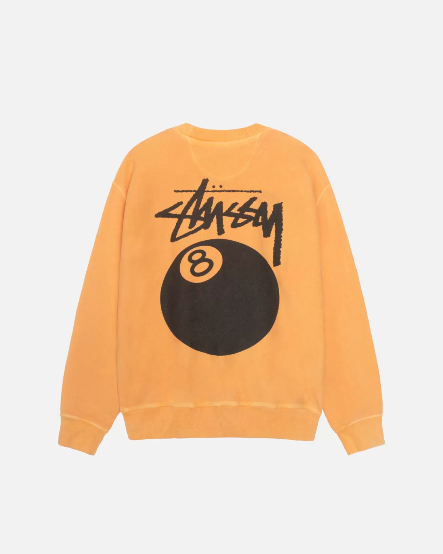 New Stüssy 8 BALL CREW PIGMENT DYED Orange