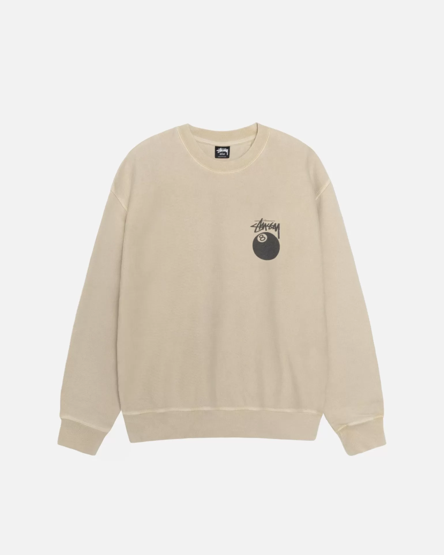 Discount Stüssy 8 BALL CREW PIGMENT DYED Khaki