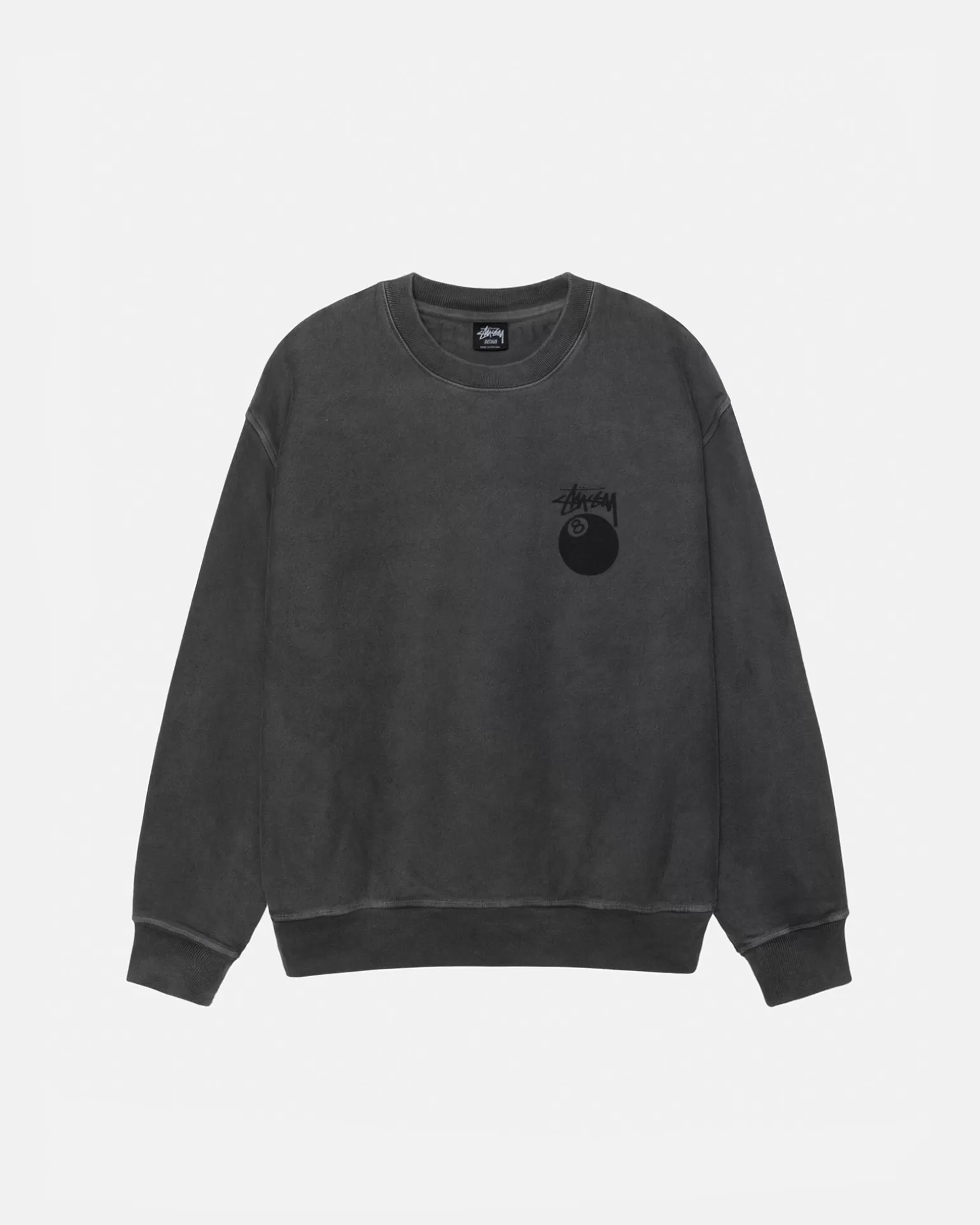 Cheap Stüssy 8 BALL CREW PIGMENT DYED Black