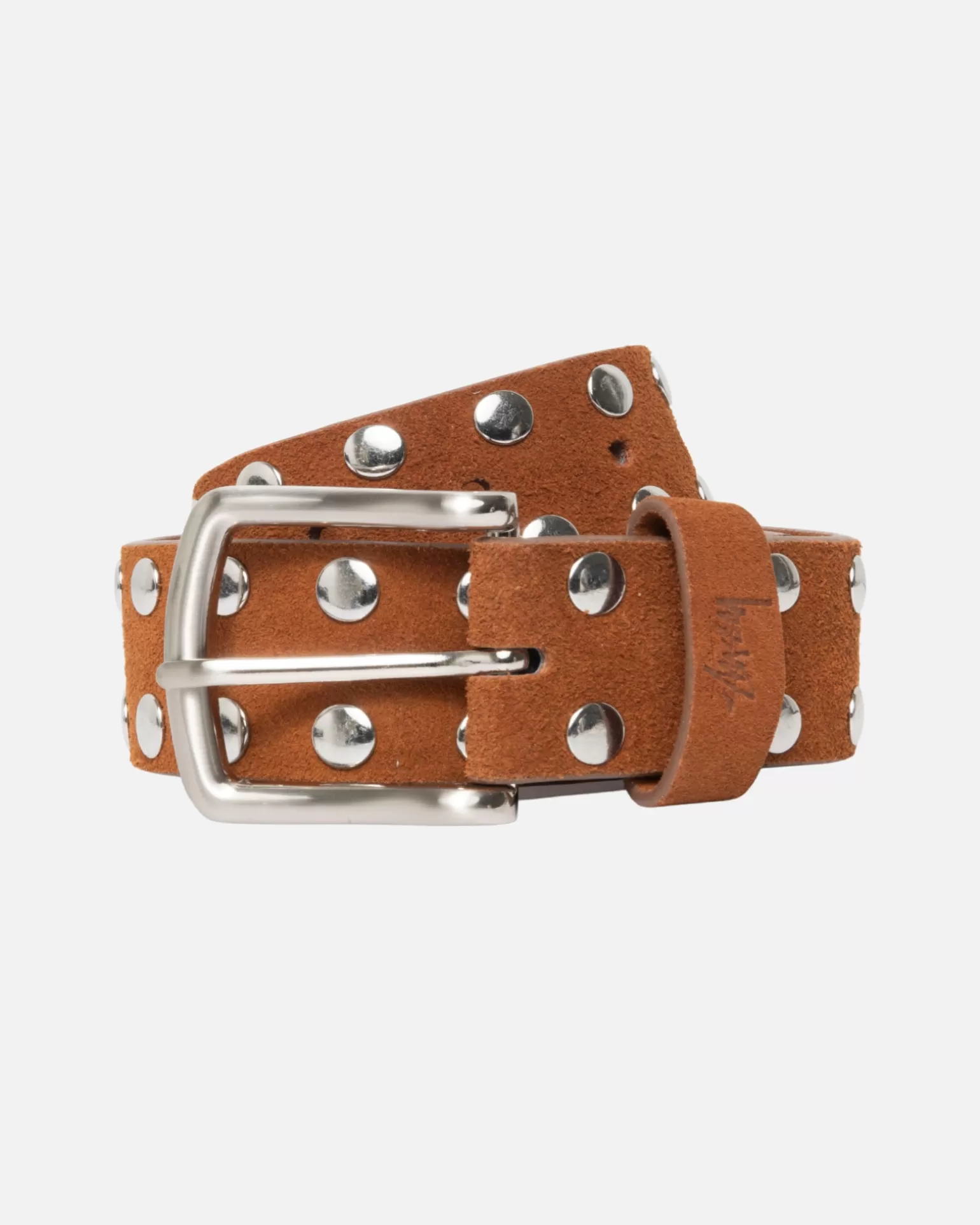 Sale Stüssy 8 BALL STUDDED BELT Brown Suede