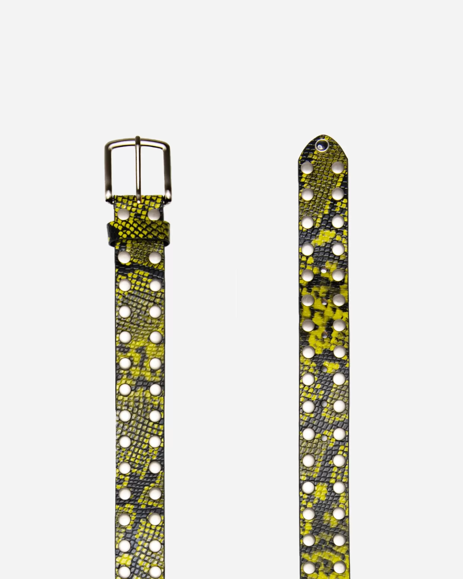 Sale Stüssy 8 BALL STUDDED BELT Green Snake Print Leather