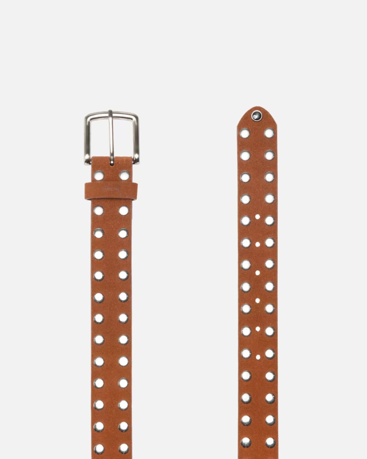 Sale Stüssy 8 BALL STUDDED BELT Brown Suede