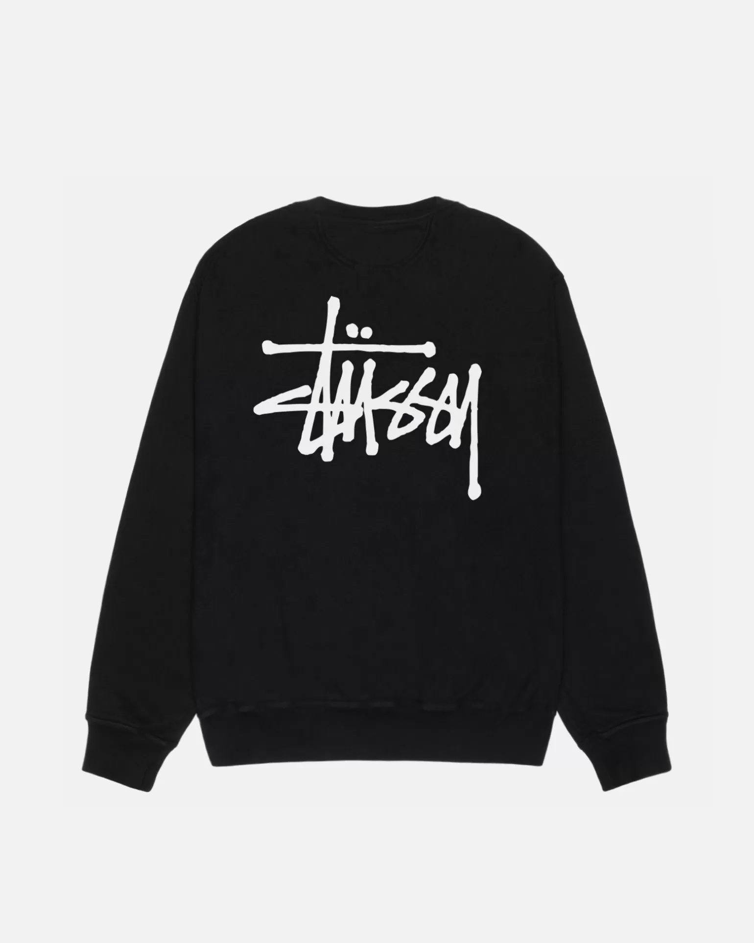 Shop Stüssy BASIC STÜSSY CREW PIGMENT DYED Black