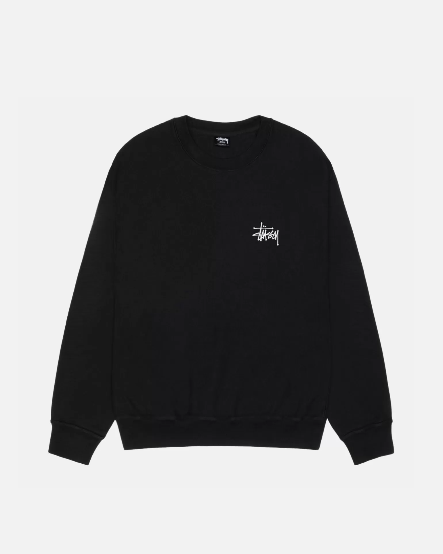 Shop Stüssy BASIC STÜSSY CREW PIGMENT DYED Black