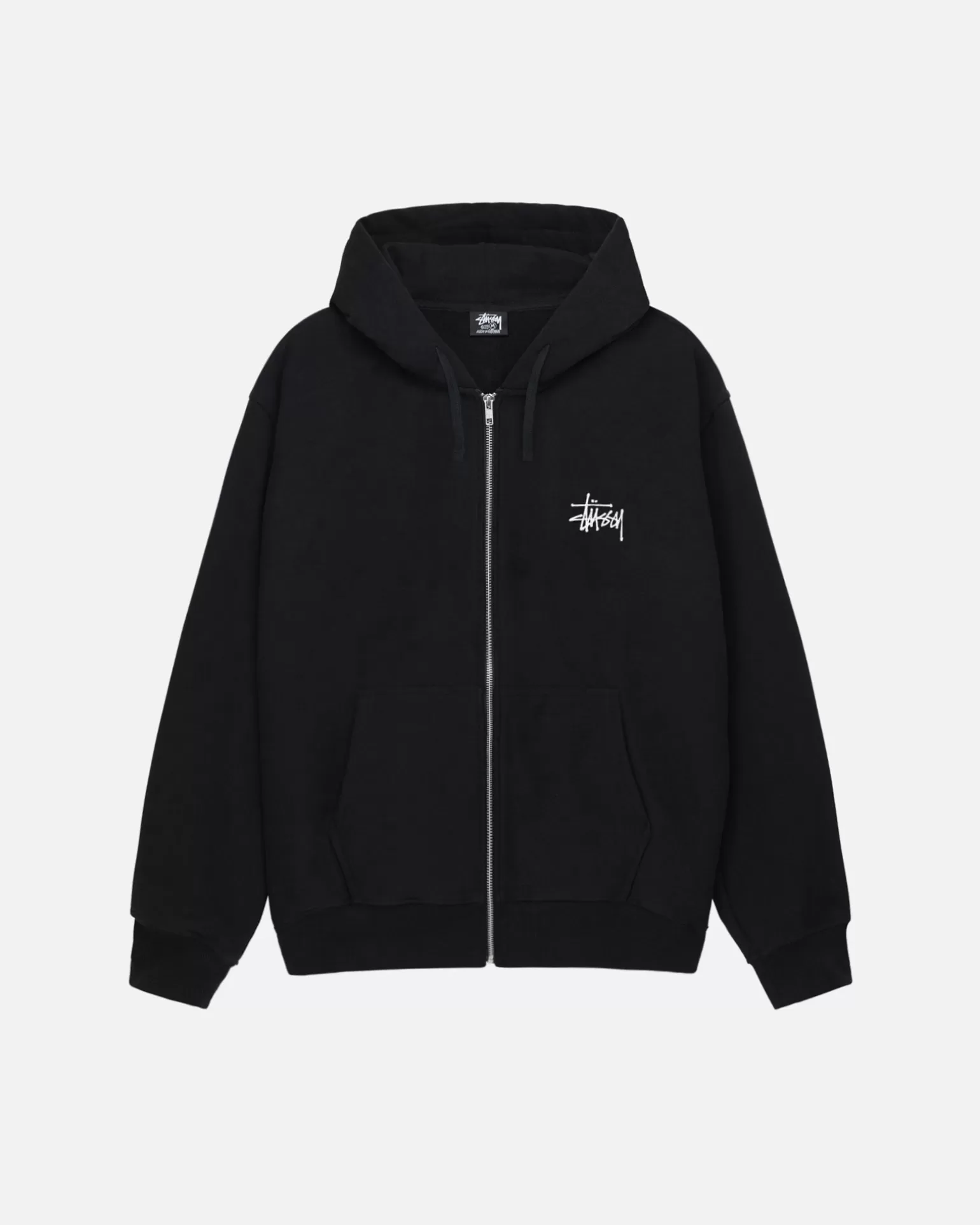 Outlet Stüssy BASIC STÜSSY ZIP HOODIE Black