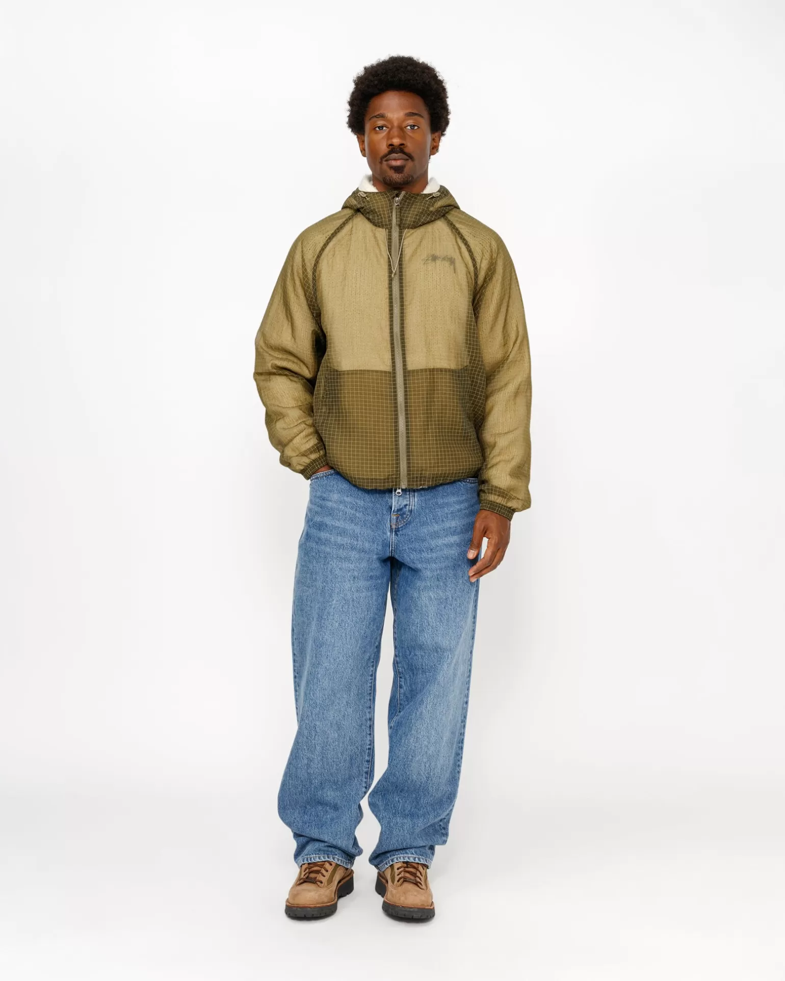 Shop Stüssy BEACH SHELL TRANSPARENT RIPSTOP Olive