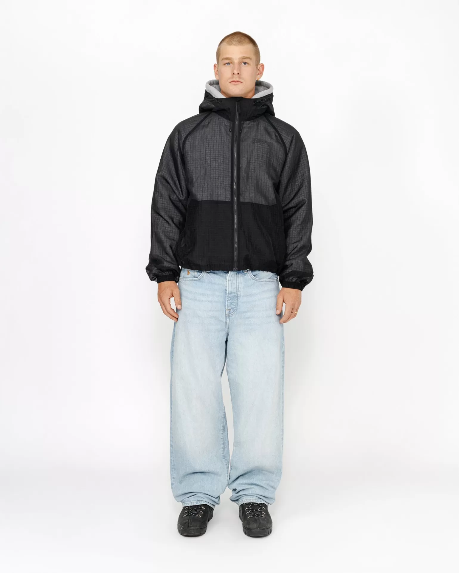 Hot Stüssy BEACH SHELL TRANSPARENT RIPSTOP Black