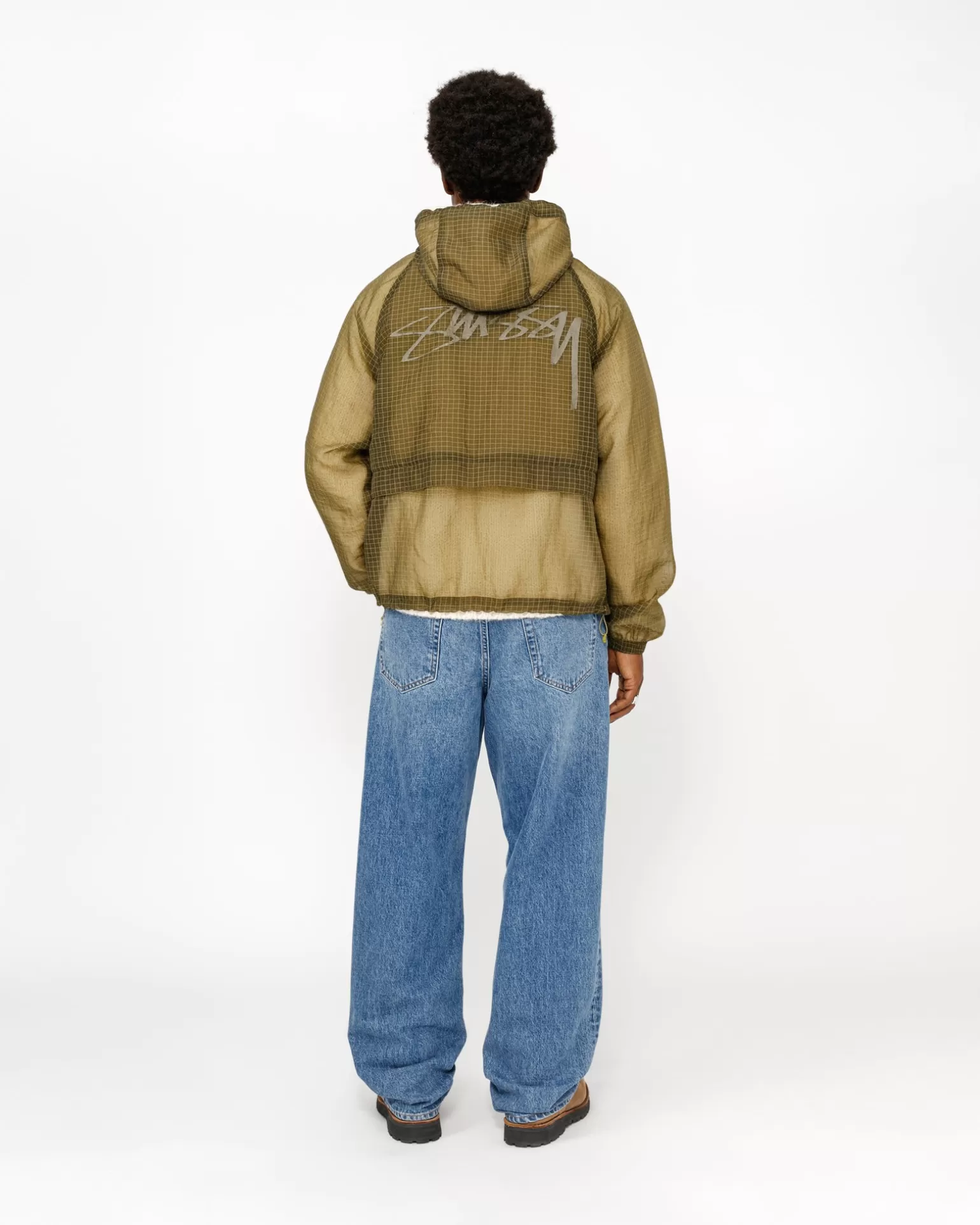 Shop Stüssy BEACH SHELL TRANSPARENT RIPSTOP Olive
