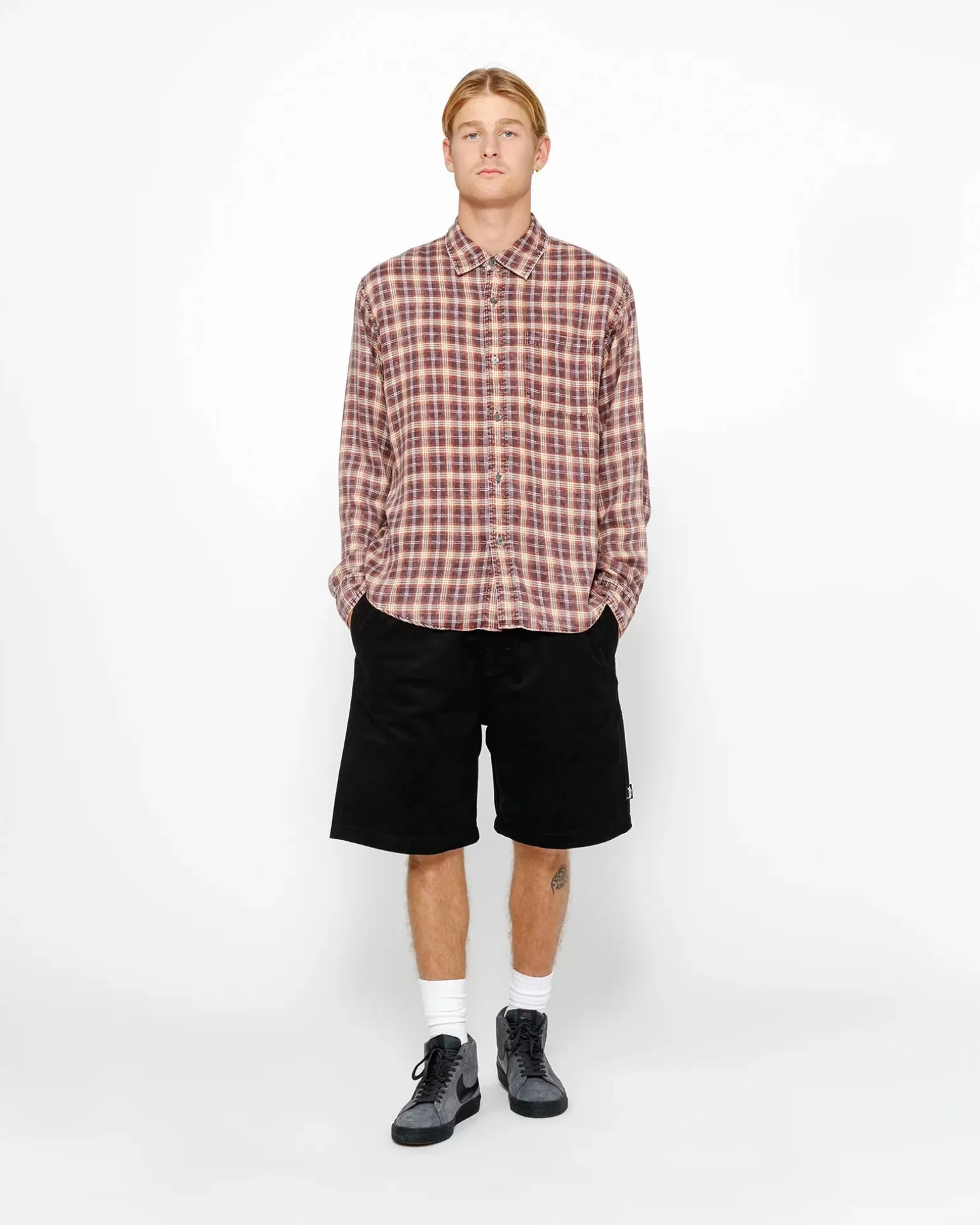 Discount Stüssy BEACH SHORT BRUSHED COTTON Black