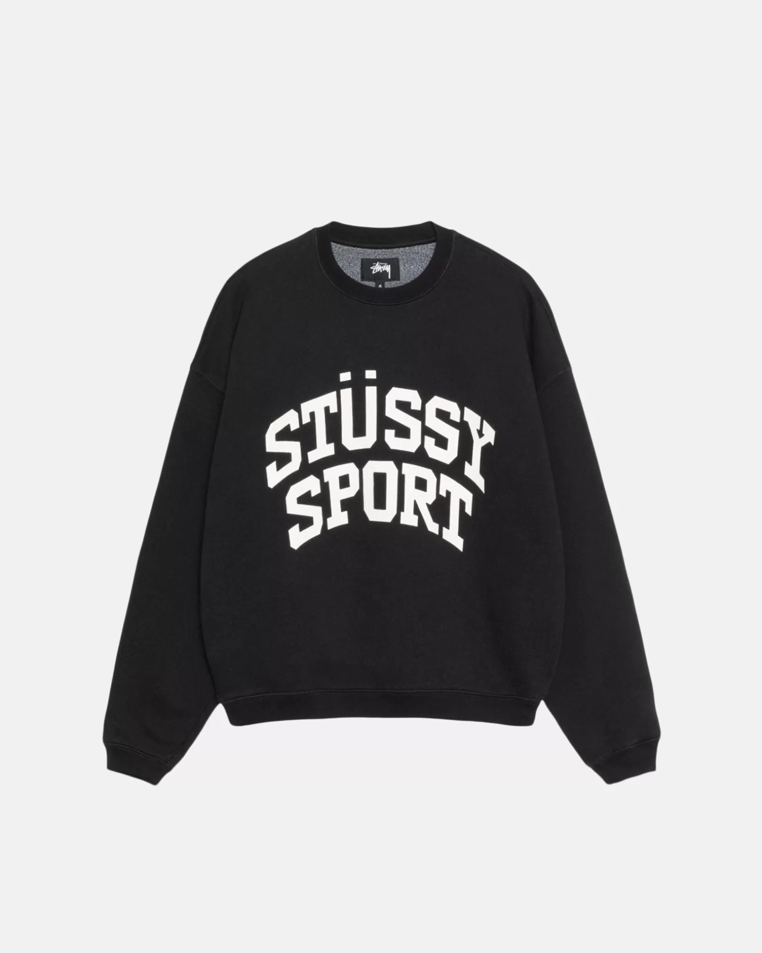 Discount Stüssy BIG CRACKLE SPORT CREW Washed Black