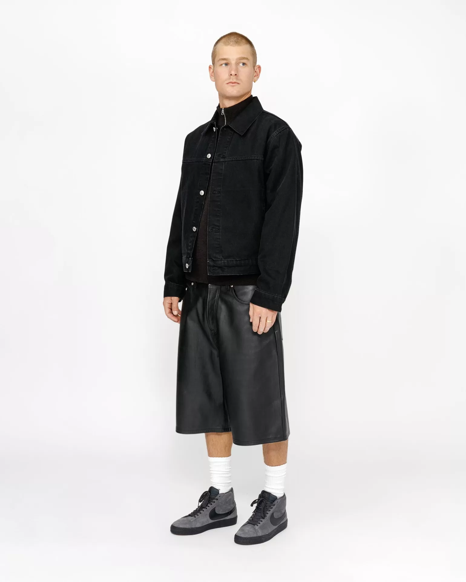 Fashion Stüssy BIG OL' SHORT LEATHER Black