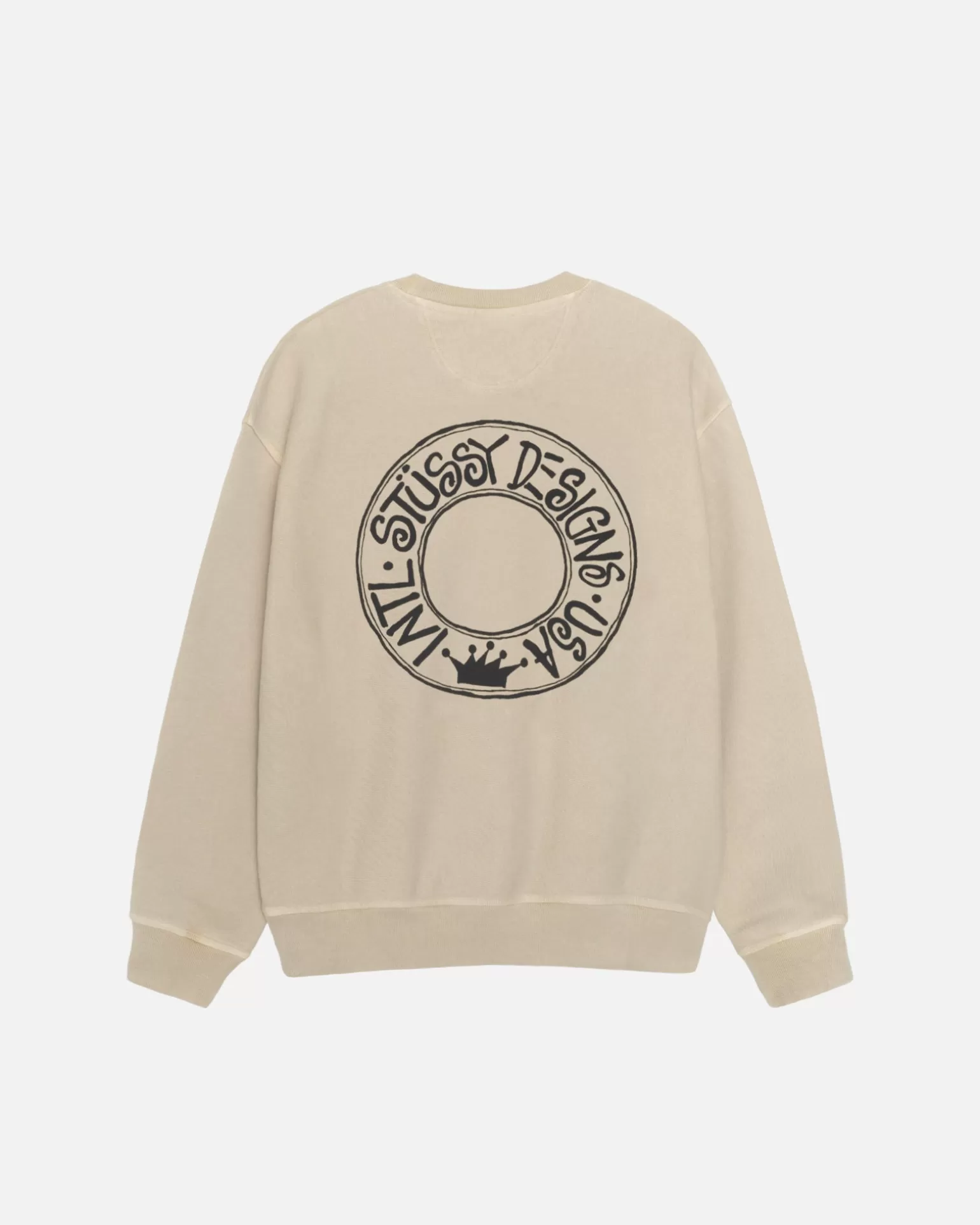 Fashion Stüssy BUANA CREW PIGMENT DYED Khaki