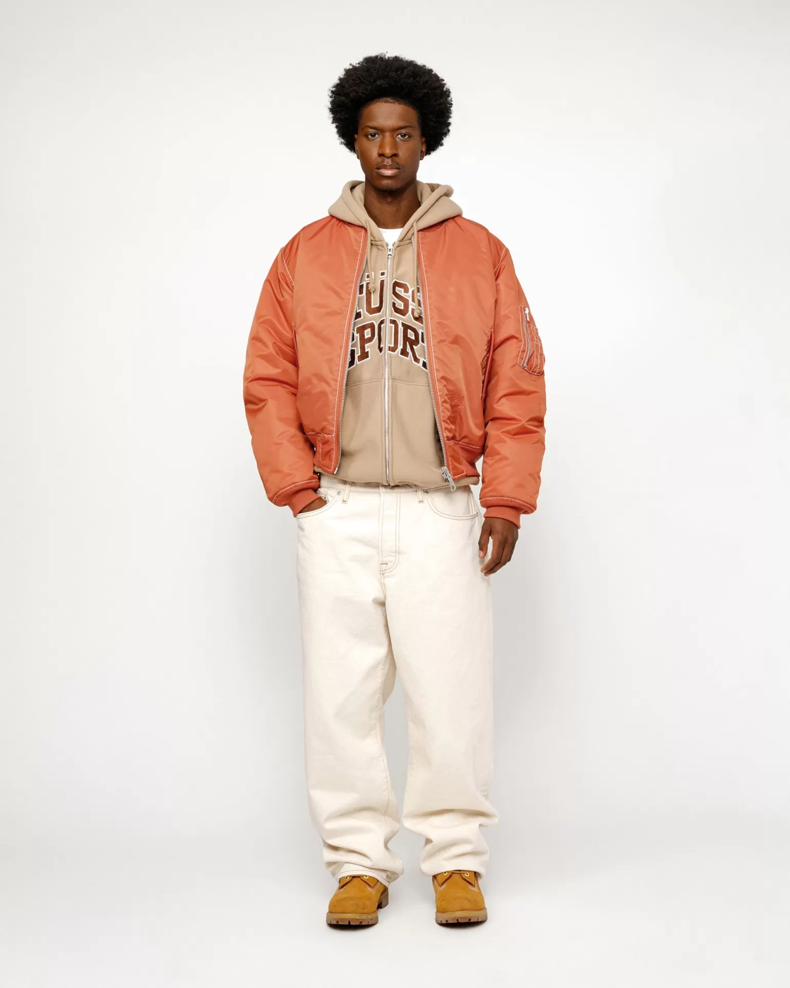 Clearance Stüssy BUILT REVERSIBLE BOMBER JACKET Brick