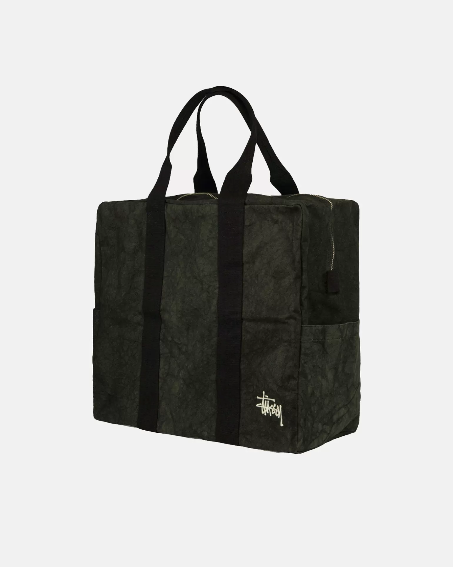 Outlet Stüssy CANVAS FLIGHT BAG Washed Black