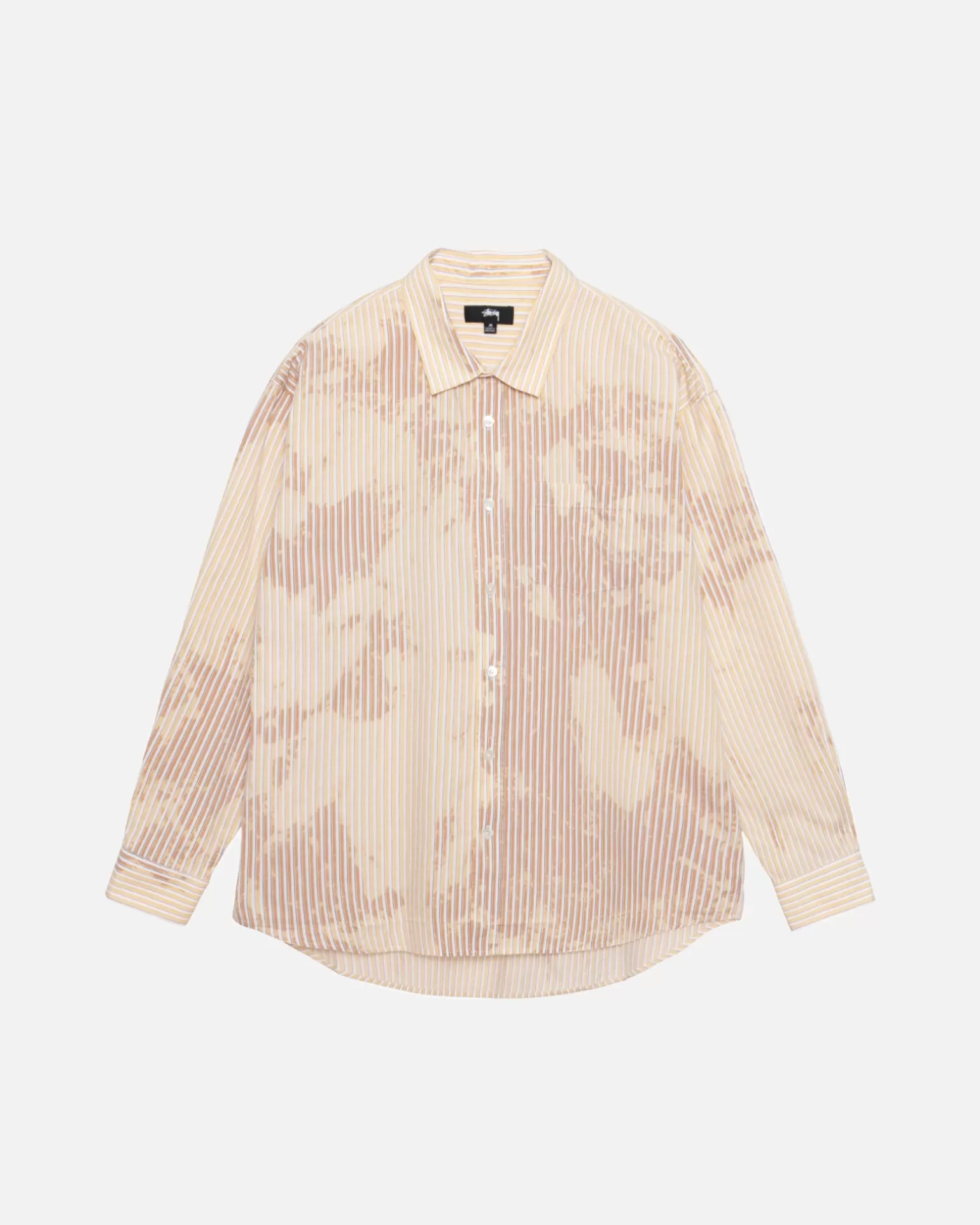 Discount Stüssy CLASSIC LS SHIRT BLEACHED POPLIN Tan