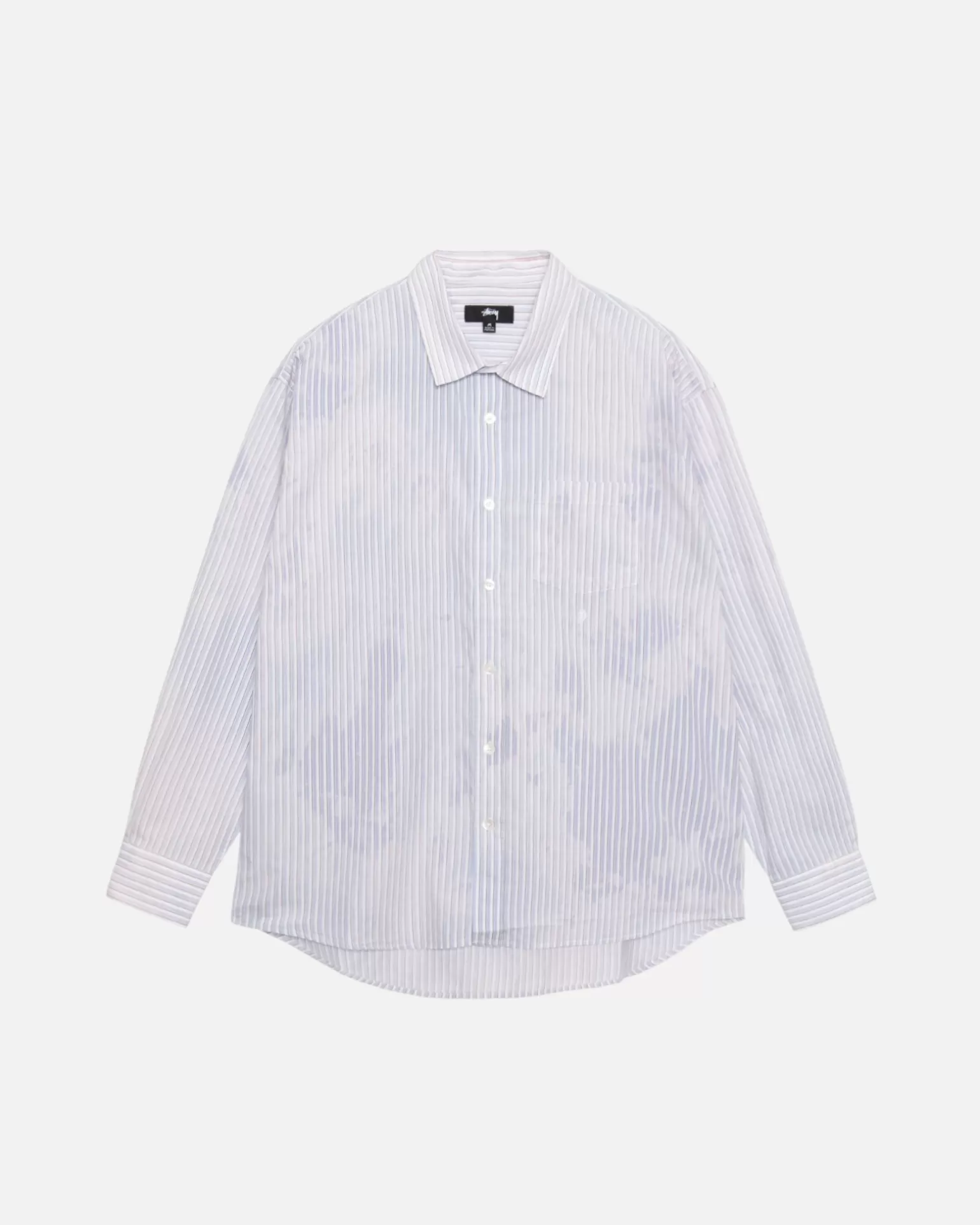 Store Stüssy CLASSIC LS SHIRT BLEACHED POPLIN Blue
