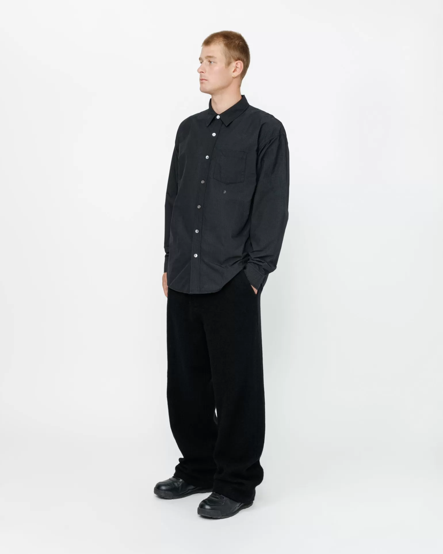 Discount Stüssy CLASSIC LS SHIRT SPRAYED Blue