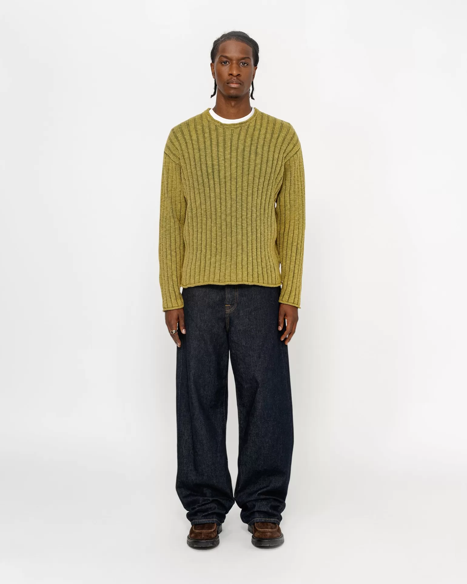 Online Stüssy COTTON SLUB RIB CREW Green