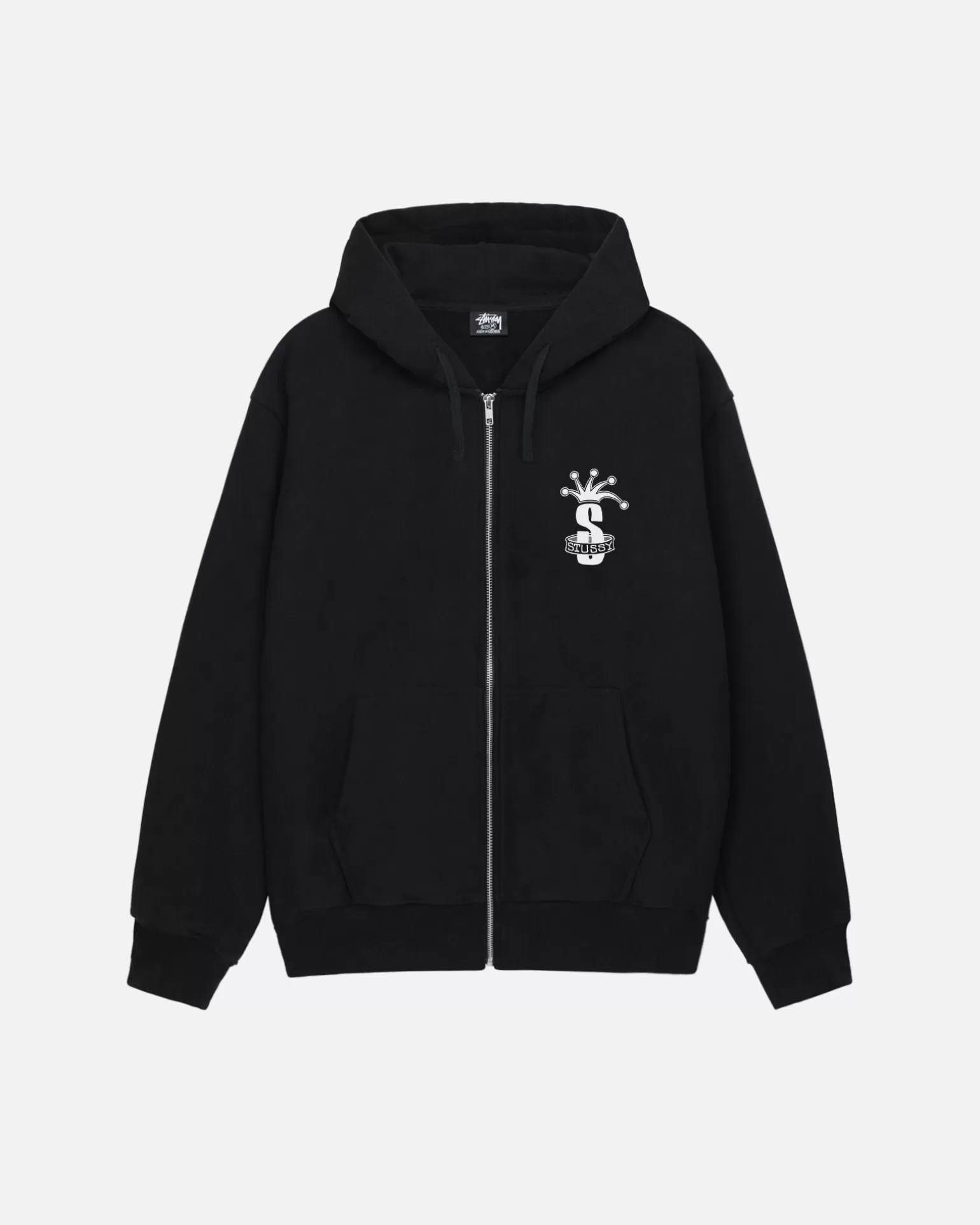 Sale Stüssy CROWN BAND ZIP HOODIE Black