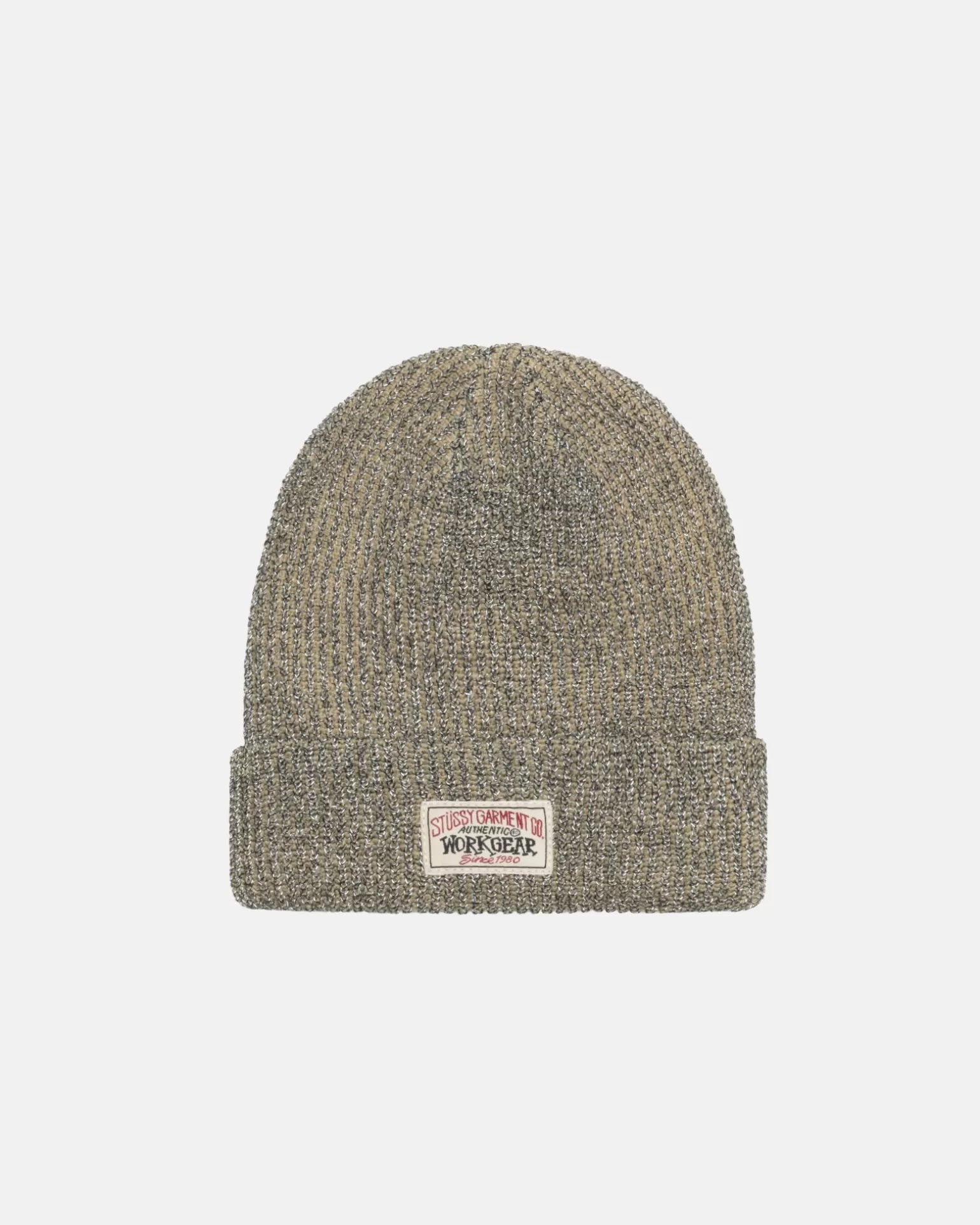 New Stüssy CUFF BEANIE REFLECTIVE YARN Khaki