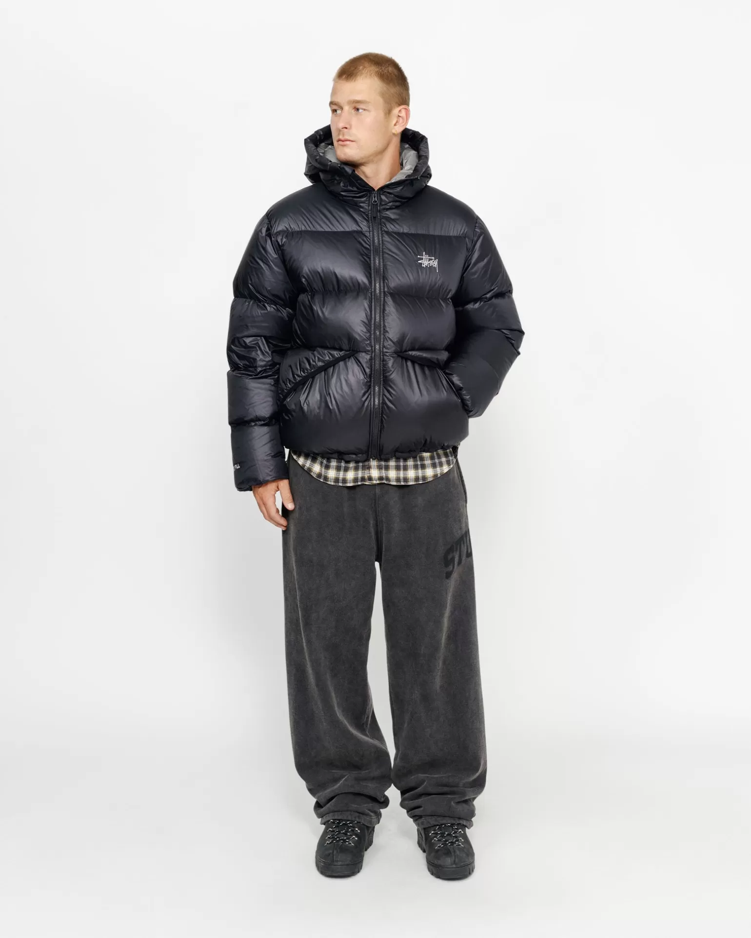 Online Stüssy DOWN PARKA MICRO RIPSTOP Phantom Black