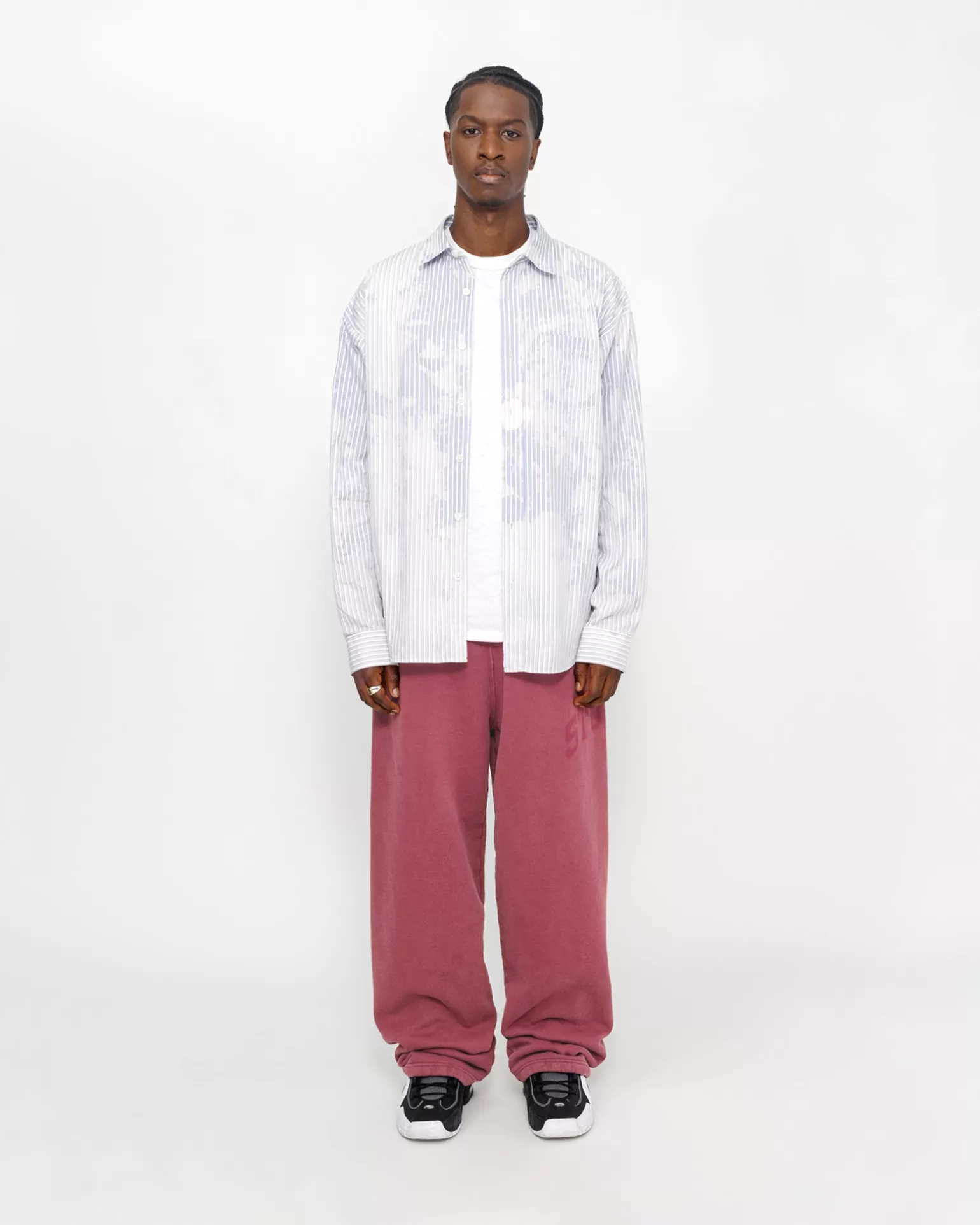 Discount Stüssy FLEECE PANT FADED GRAPHIC Burgundy