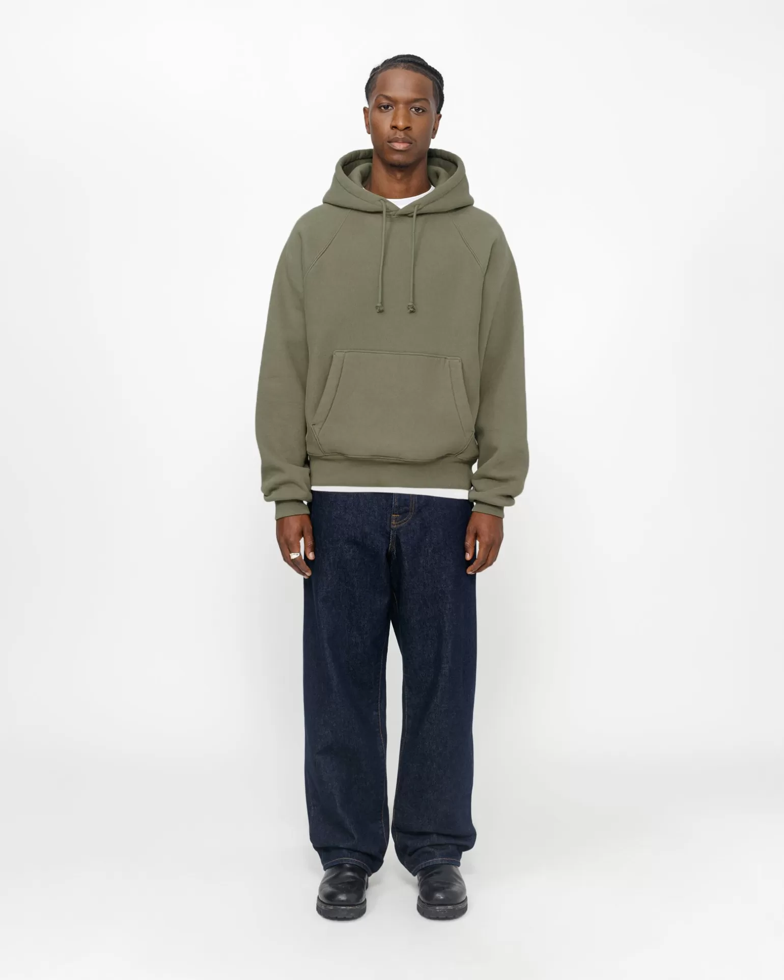 Online Stüssy FLEECE RAGLAN HOODIE Olive