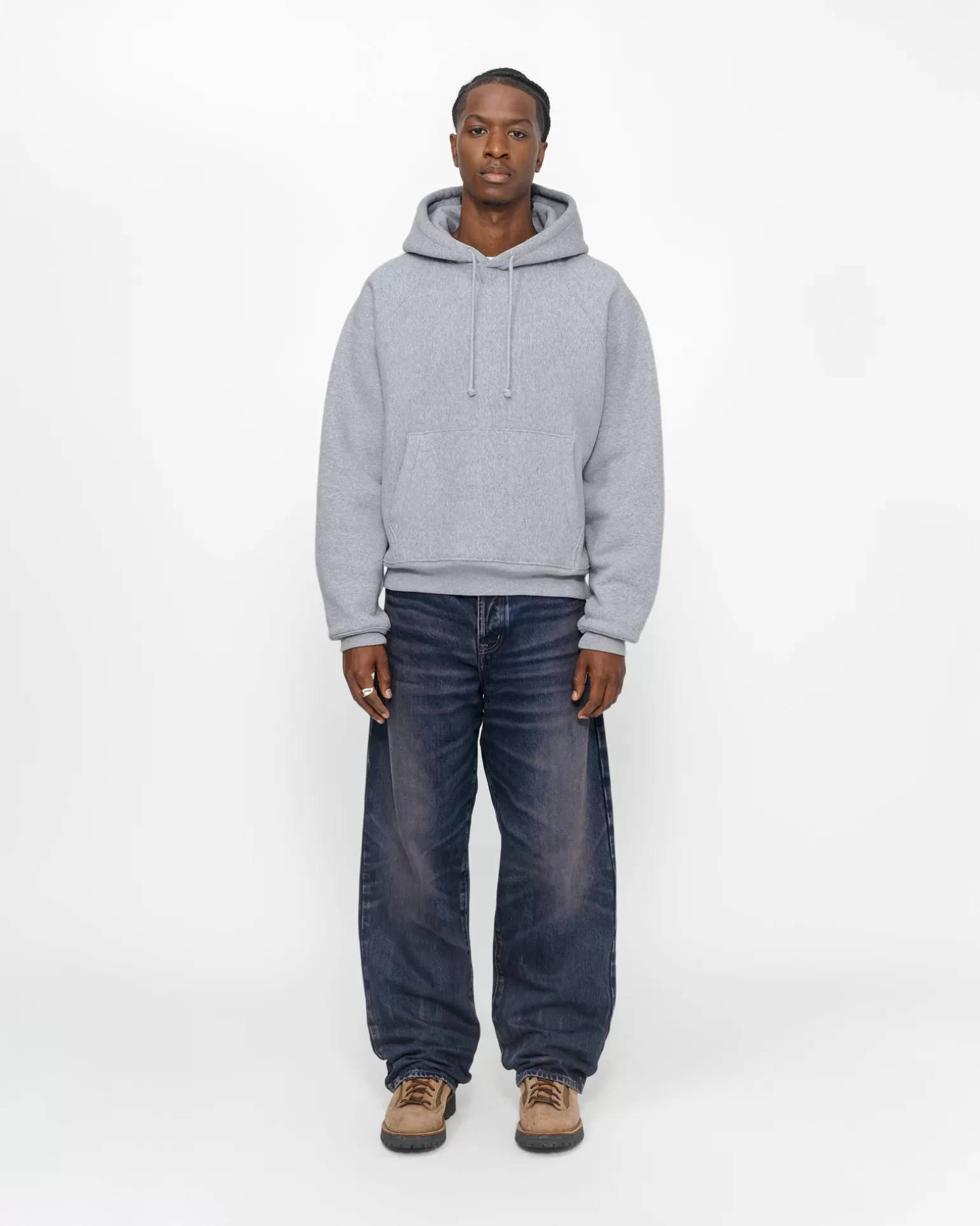 Hot Stüssy FLEECE RAGLAN HOODIE Grey Heather