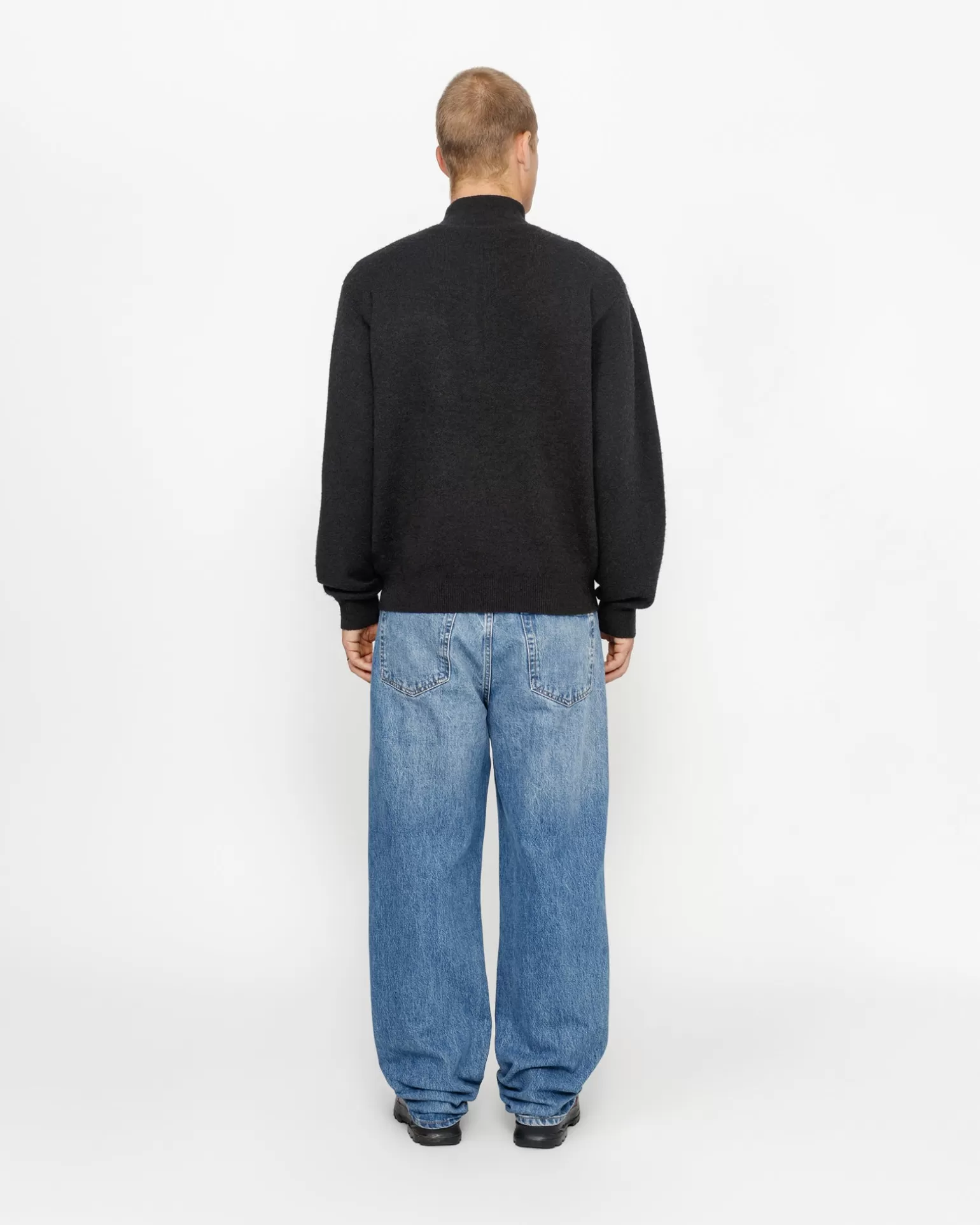 Flash Sale Stüssy HALF ZIP MOCK NECK SWEATER Black
