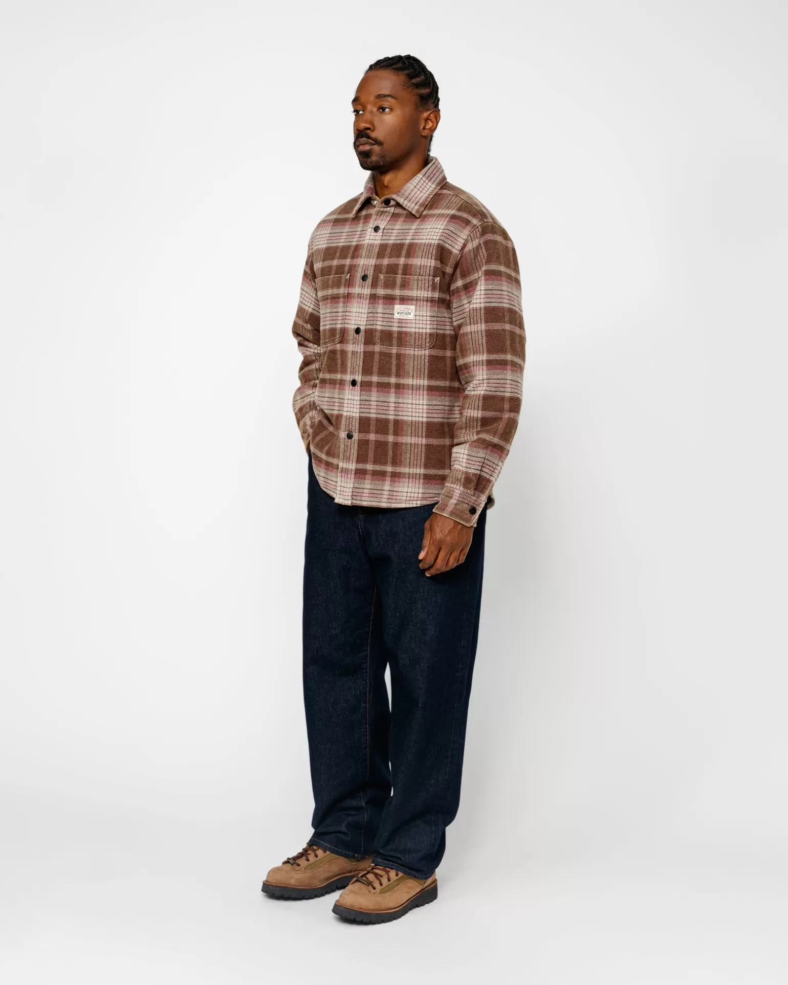 Clearance Stüssy HEAVY WASHED PLAID SHIRT Brown