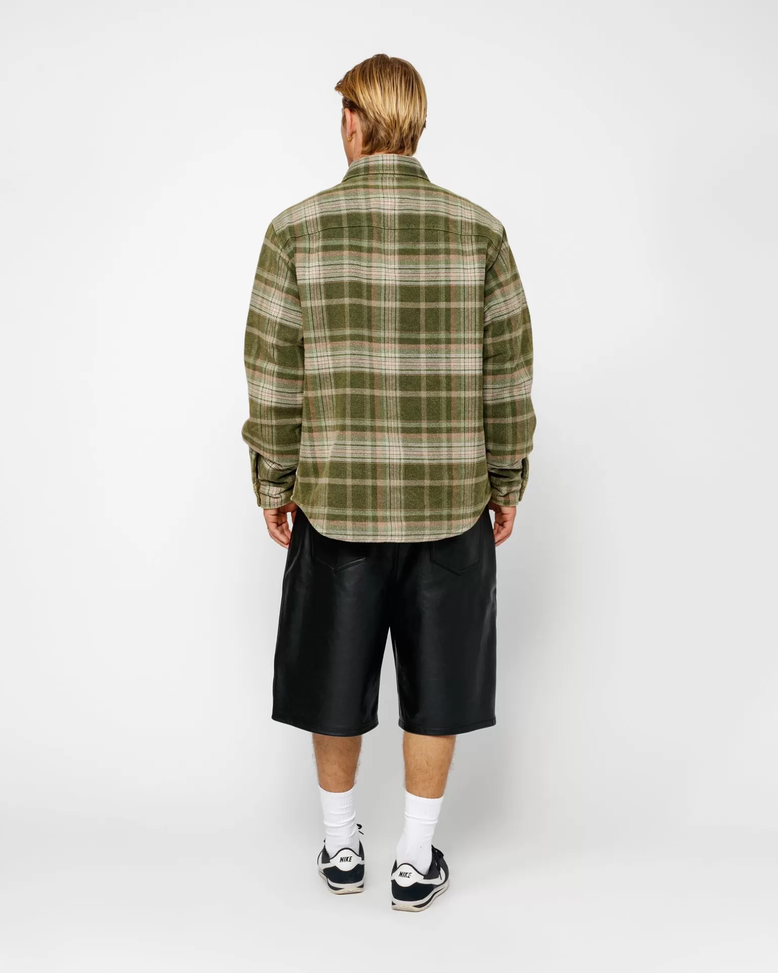 Shop Stüssy HEAVY WASHED PLAID SHIRT Green