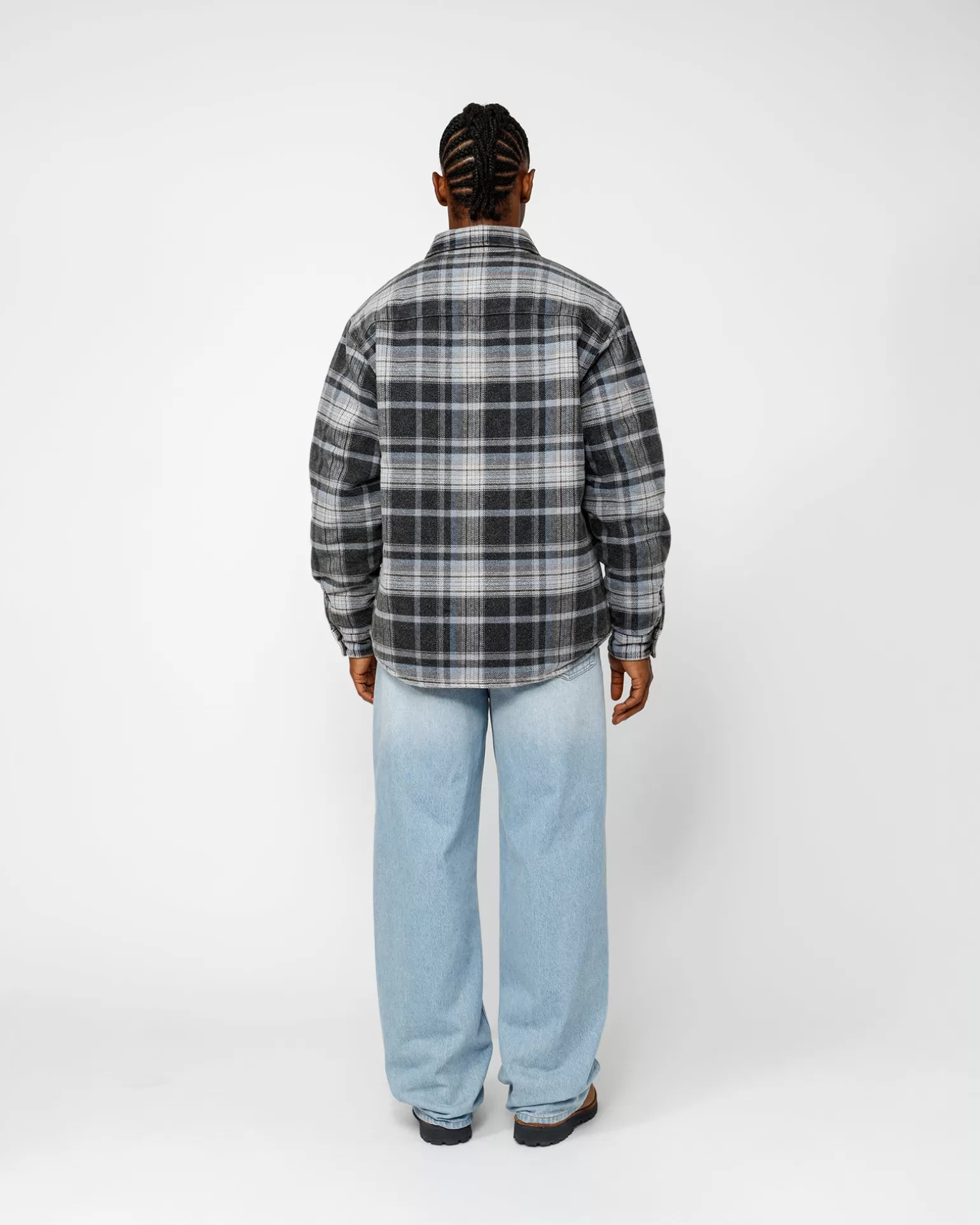 Store Stüssy HEAVY WASHED PLAID SHIRT Blue