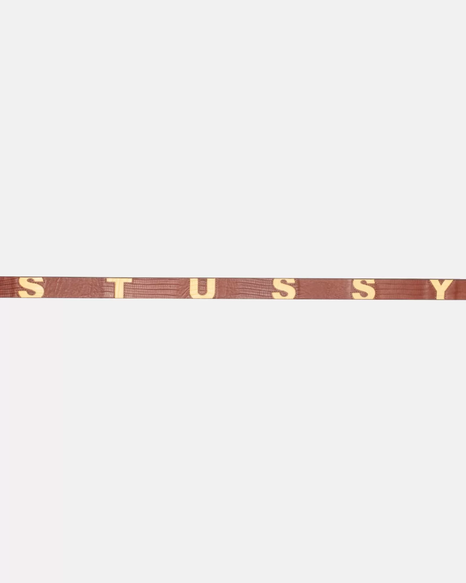 Discount Stüssy LIZARD TEXTURE UNDERLAY BELT Cognac