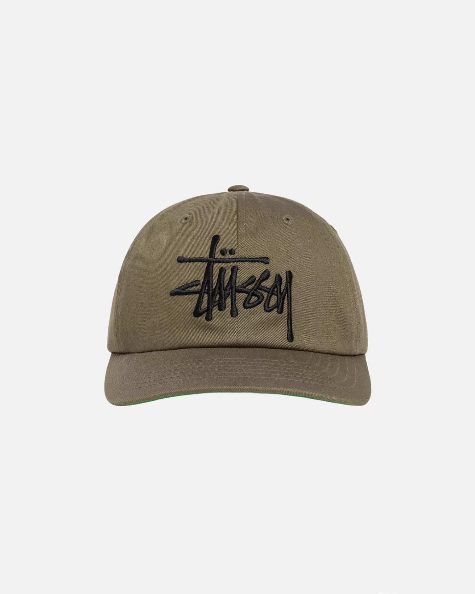 Discount Stüssy LOW PROFILE BIG BASIC SNAPBACK Light Olive
