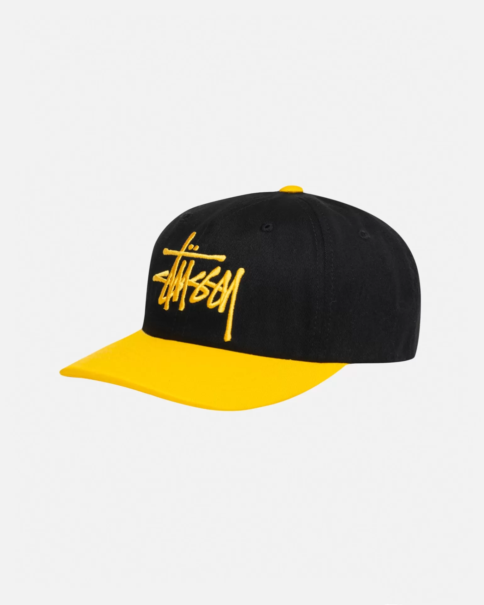Clearance Stüssy LOW PROFILE BIG BASIC SNAPBACK Black/Gold