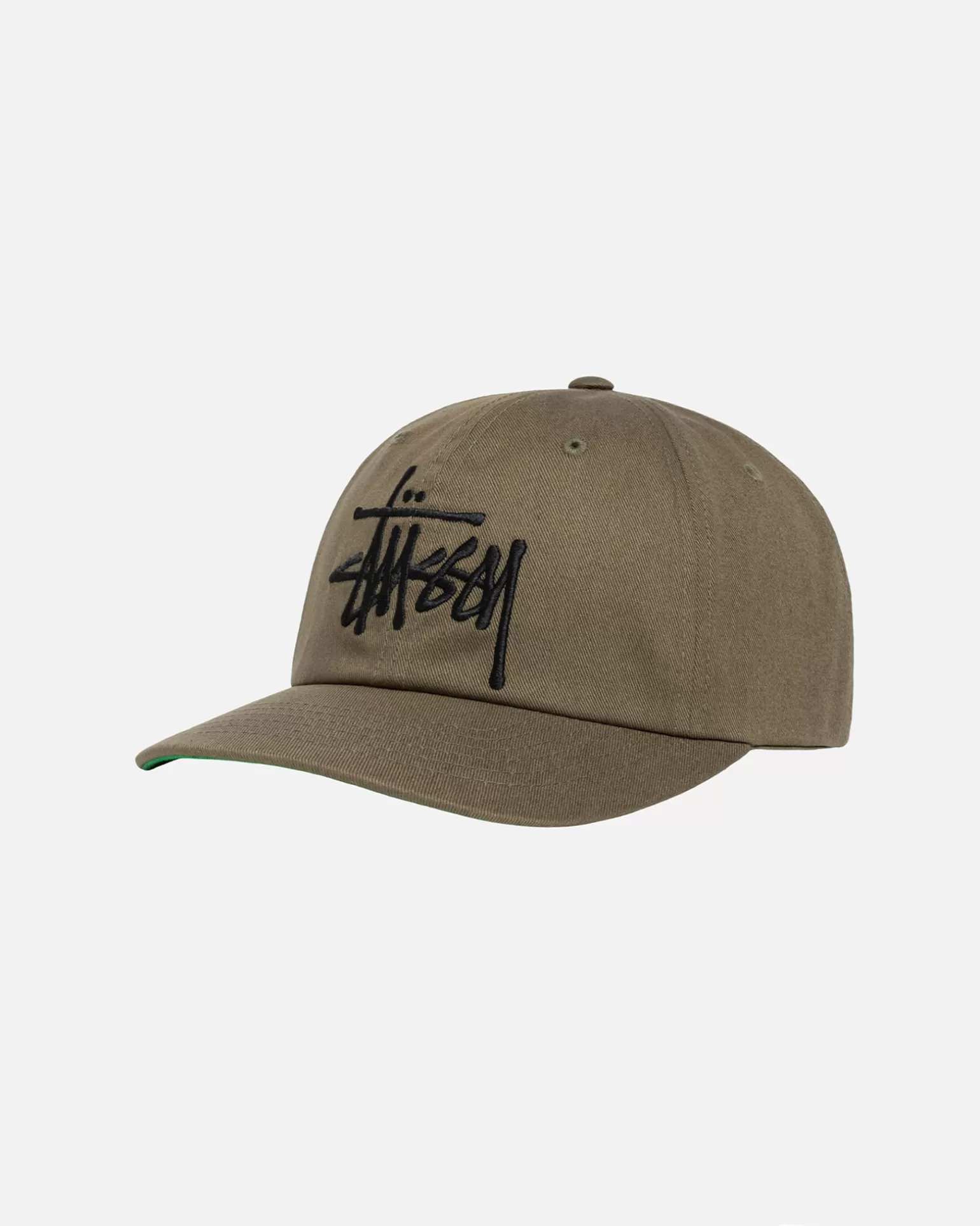 Discount Stüssy LOW PROFILE BIG BASIC SNAPBACK Light Olive