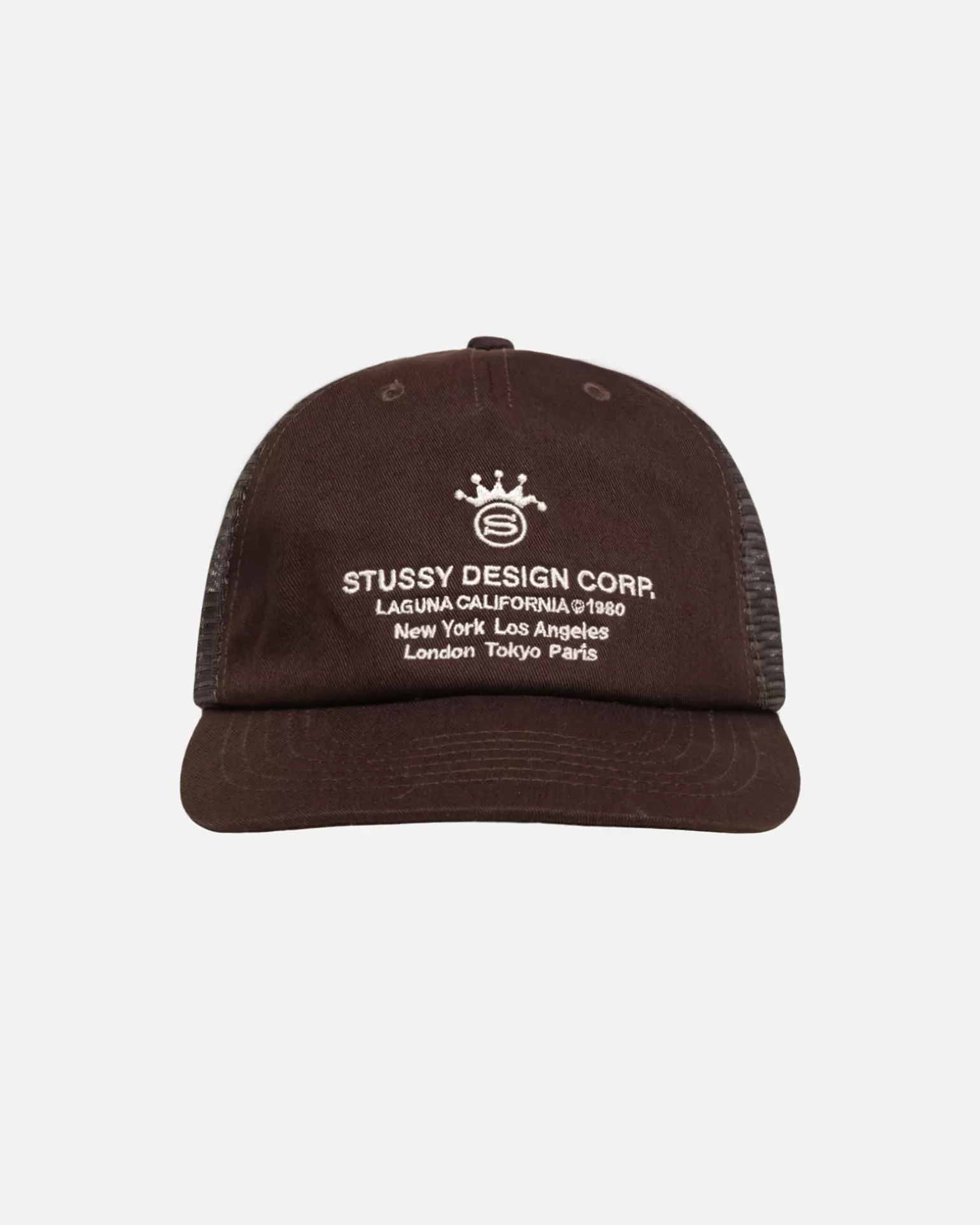 Best Sale Stüssy LOW PROFILE DESIGN CORP TRUCKER SNAPBACK Brown