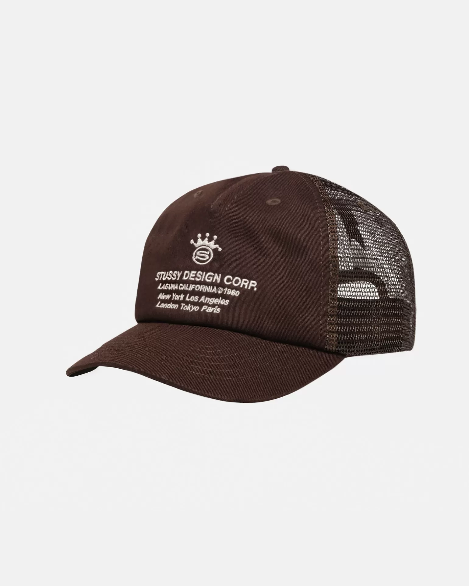 Best Sale Stüssy LOW PROFILE DESIGN CORP TRUCKER SNAPBACK Brown