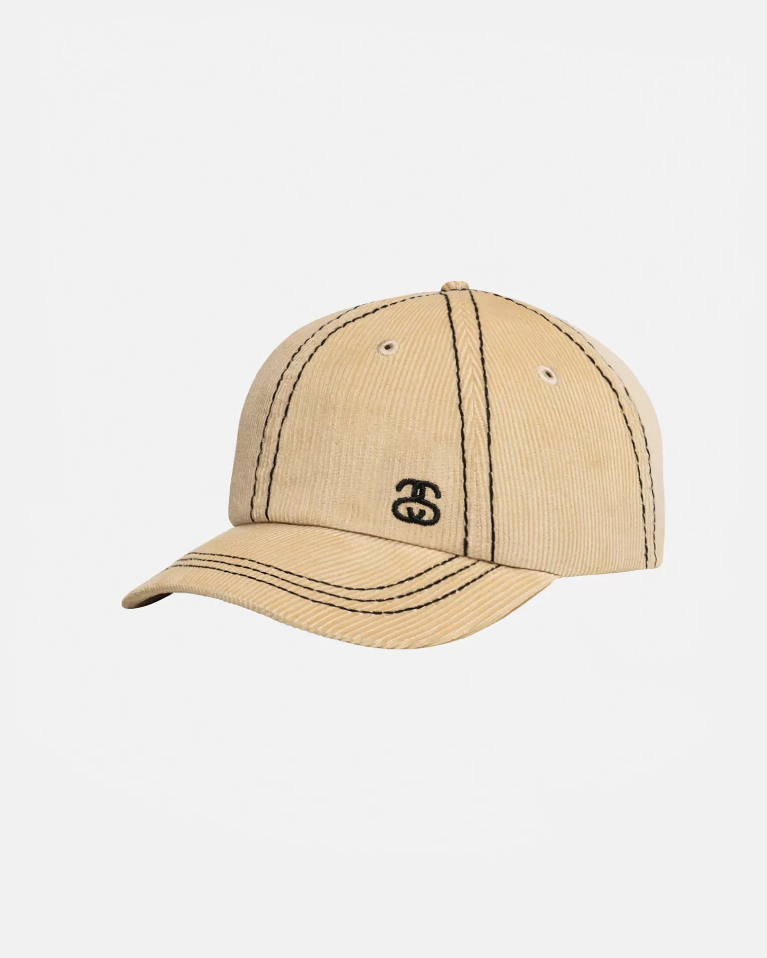 New Stüssy LOW PROFILE SS-LINK STITCHED STRAPBACK Cream