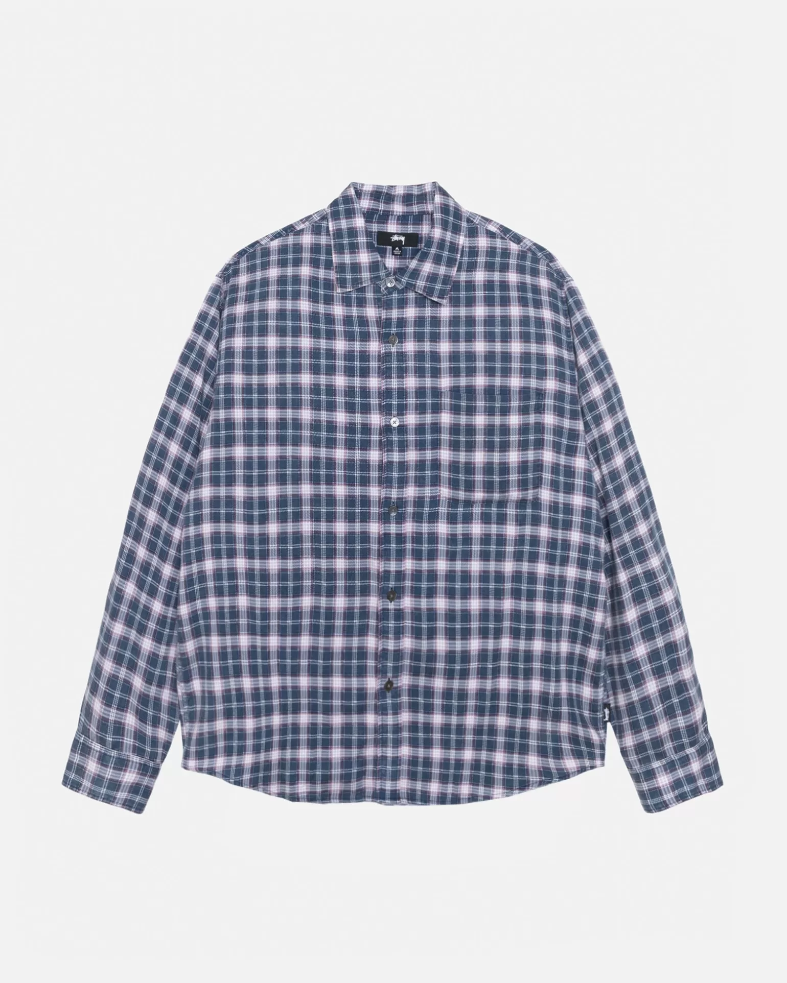 Shop Stüssy MATTHEW SHIRT PRINTED PLAID Navy