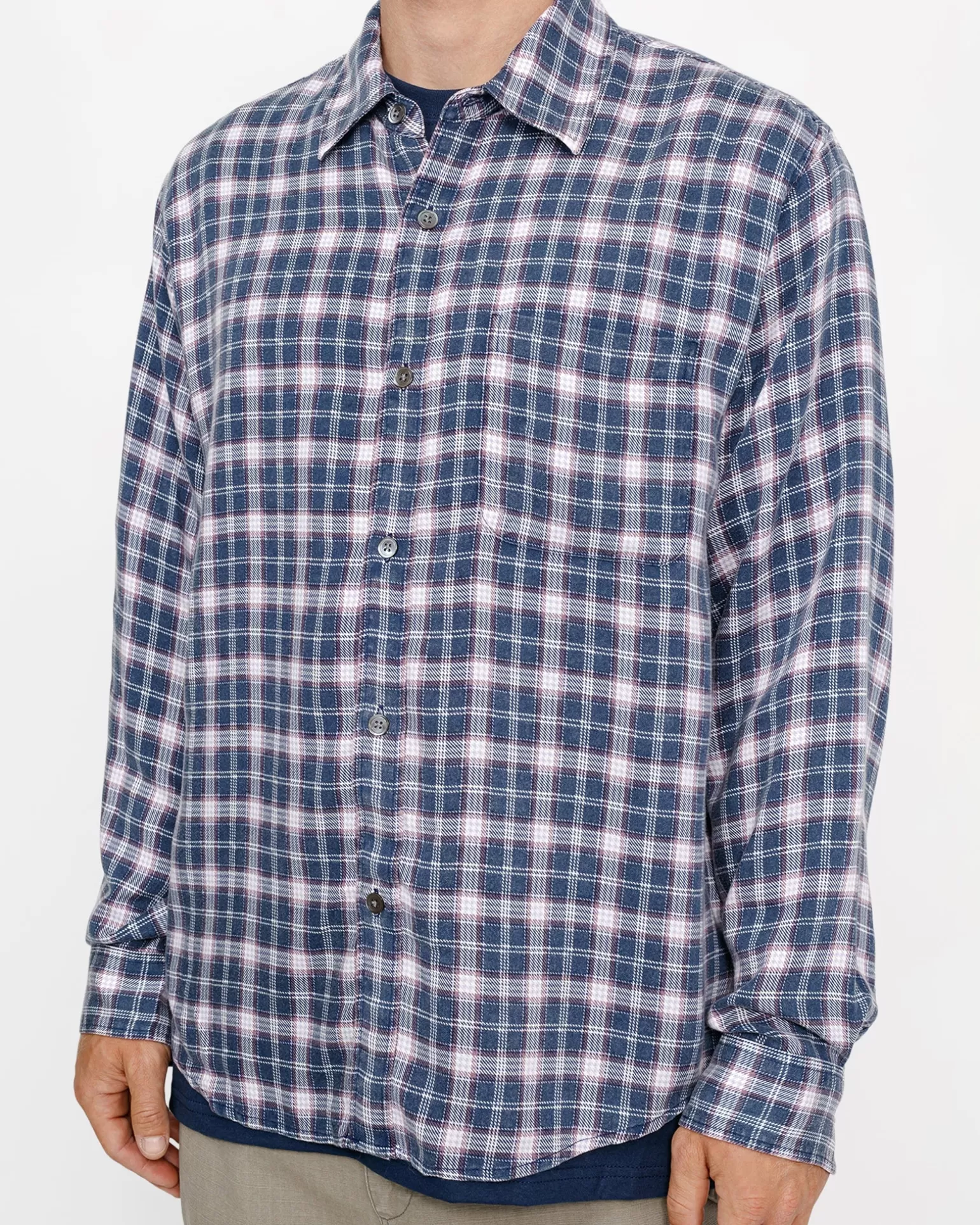 Shop Stüssy MATTHEW SHIRT PRINTED PLAID Navy