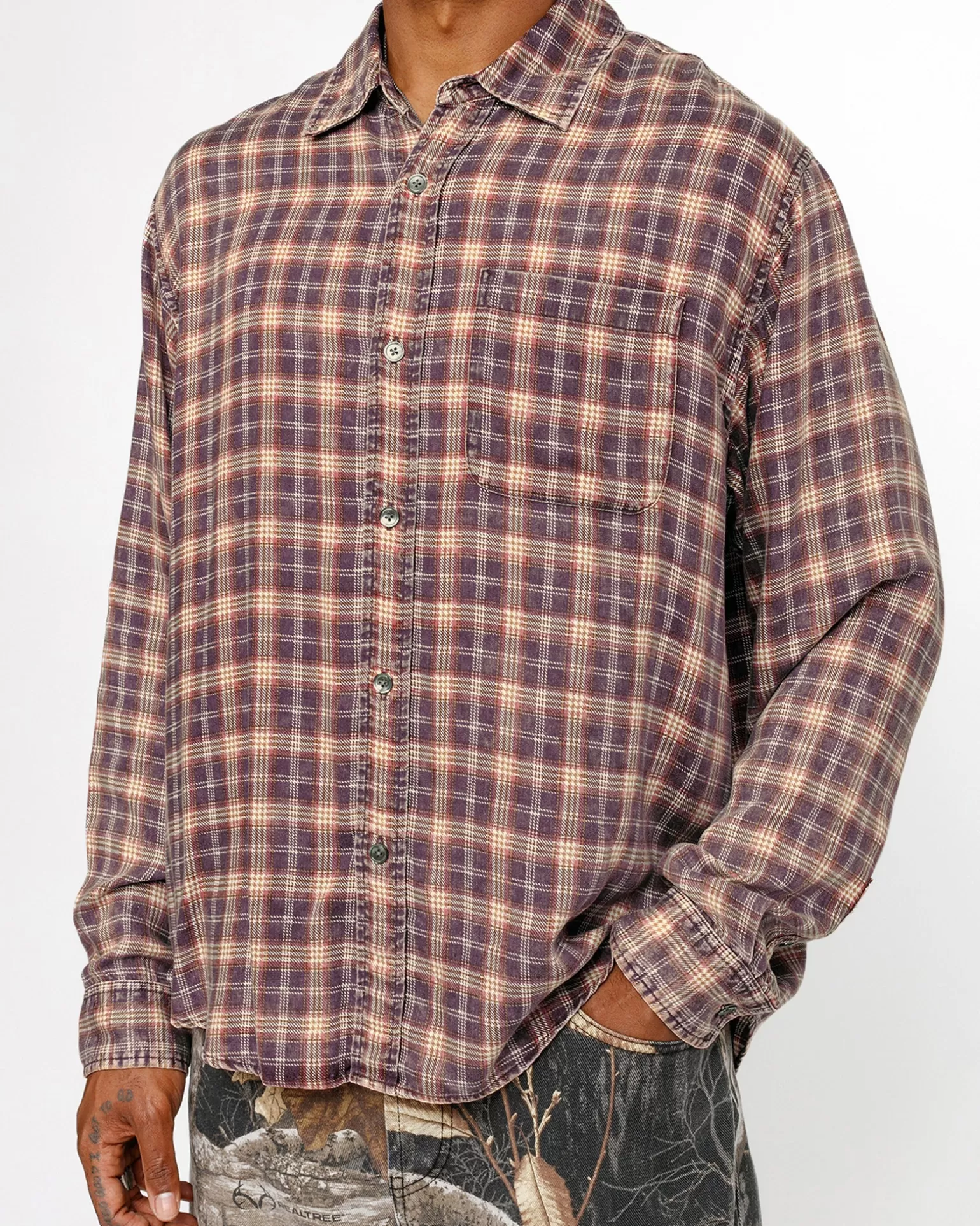 Sale Stüssy MATTHEW SHIRT PRINTED PLAID Brick