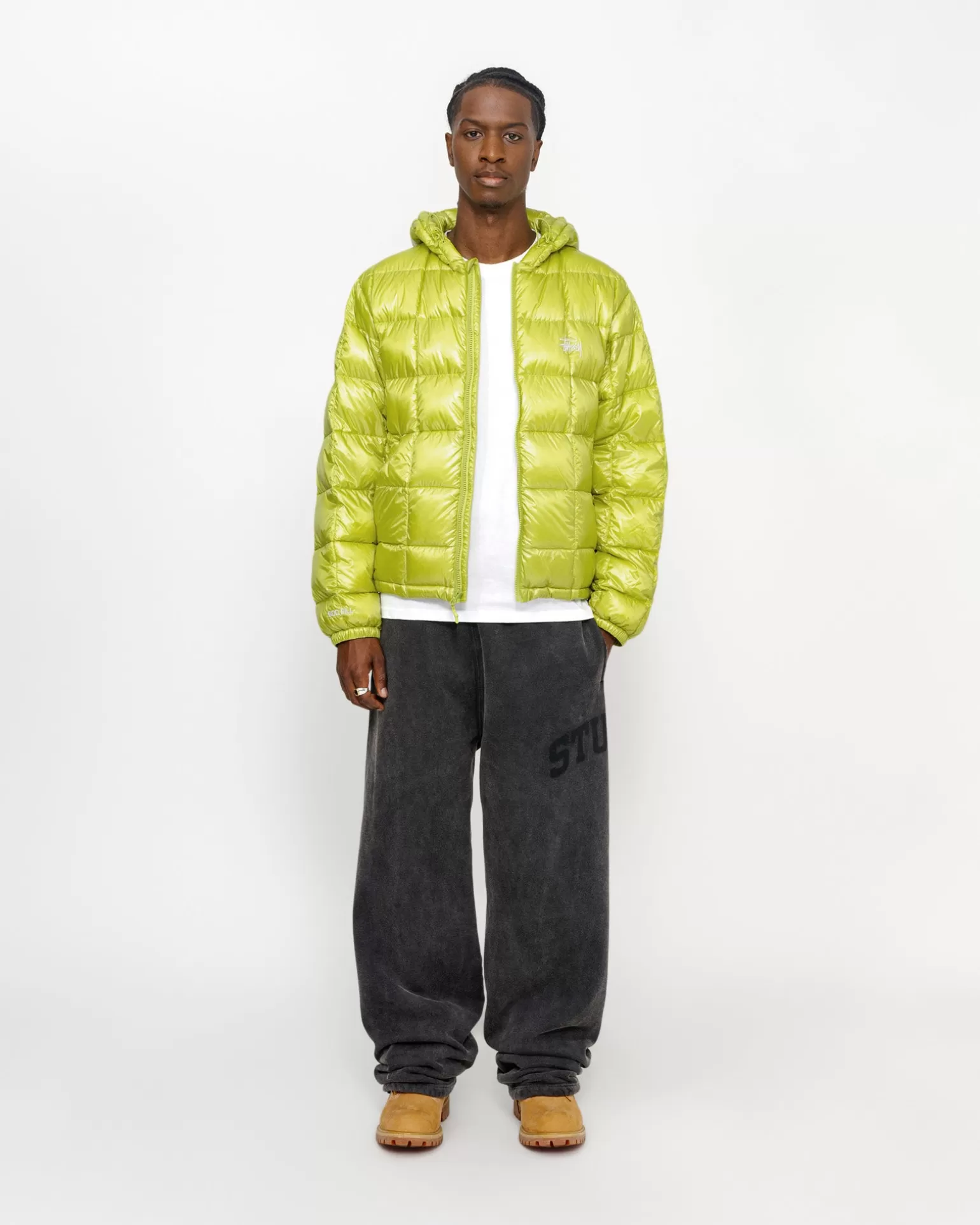 Sale Stüssy MIDWEIGHT HOODED PUFFER Lime