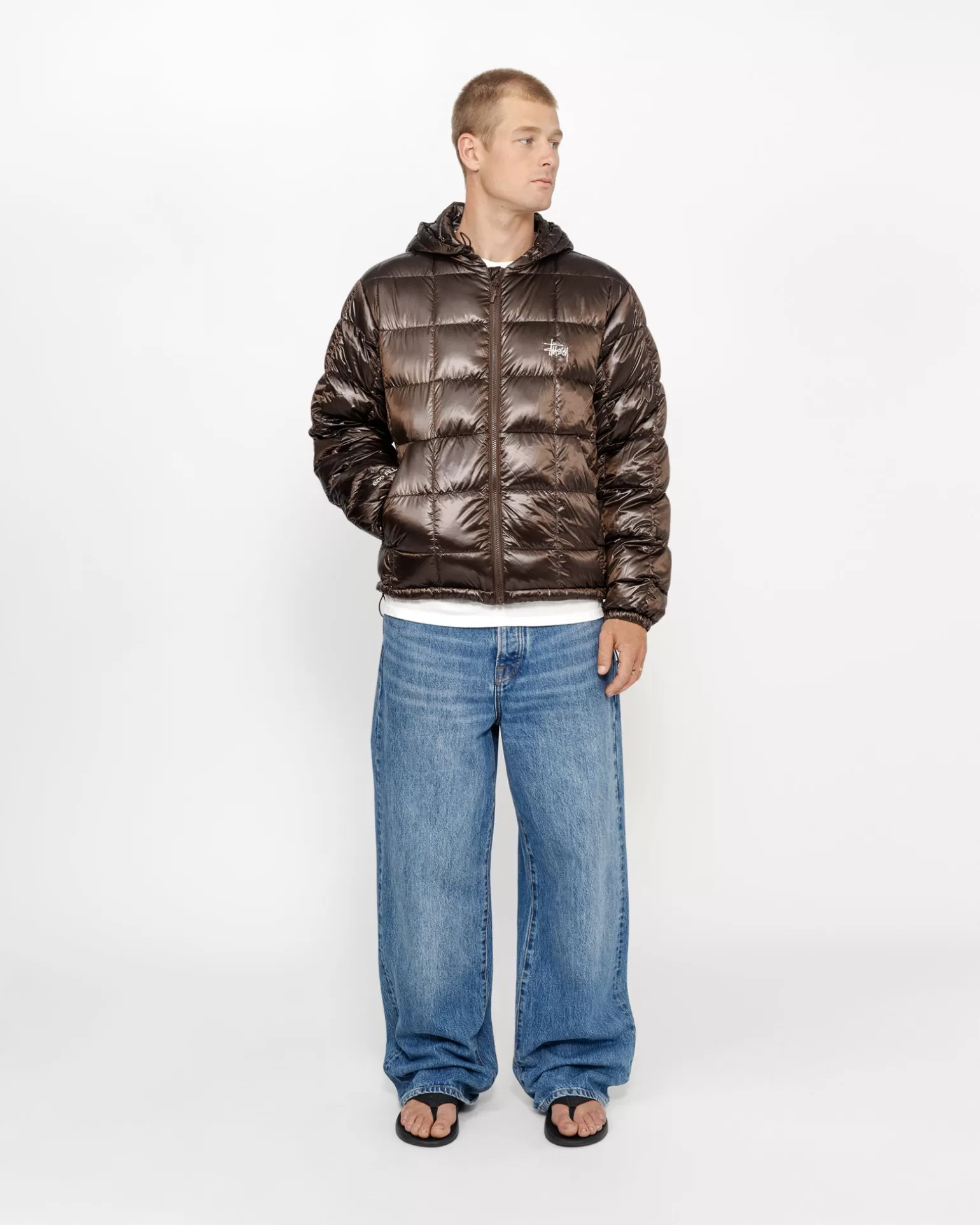 Store Stüssy MIDWEIGHT HOODED PUFFER Brown