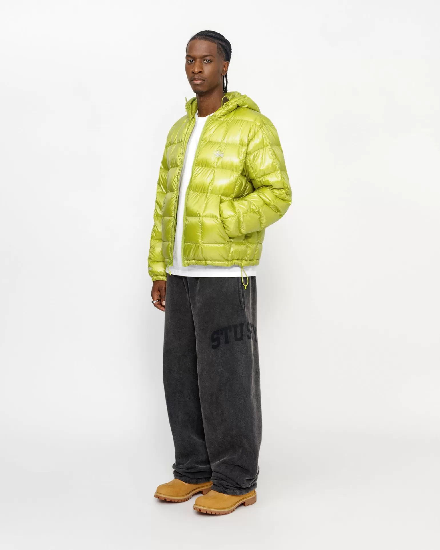 Sale Stüssy MIDWEIGHT HOODED PUFFER Lime