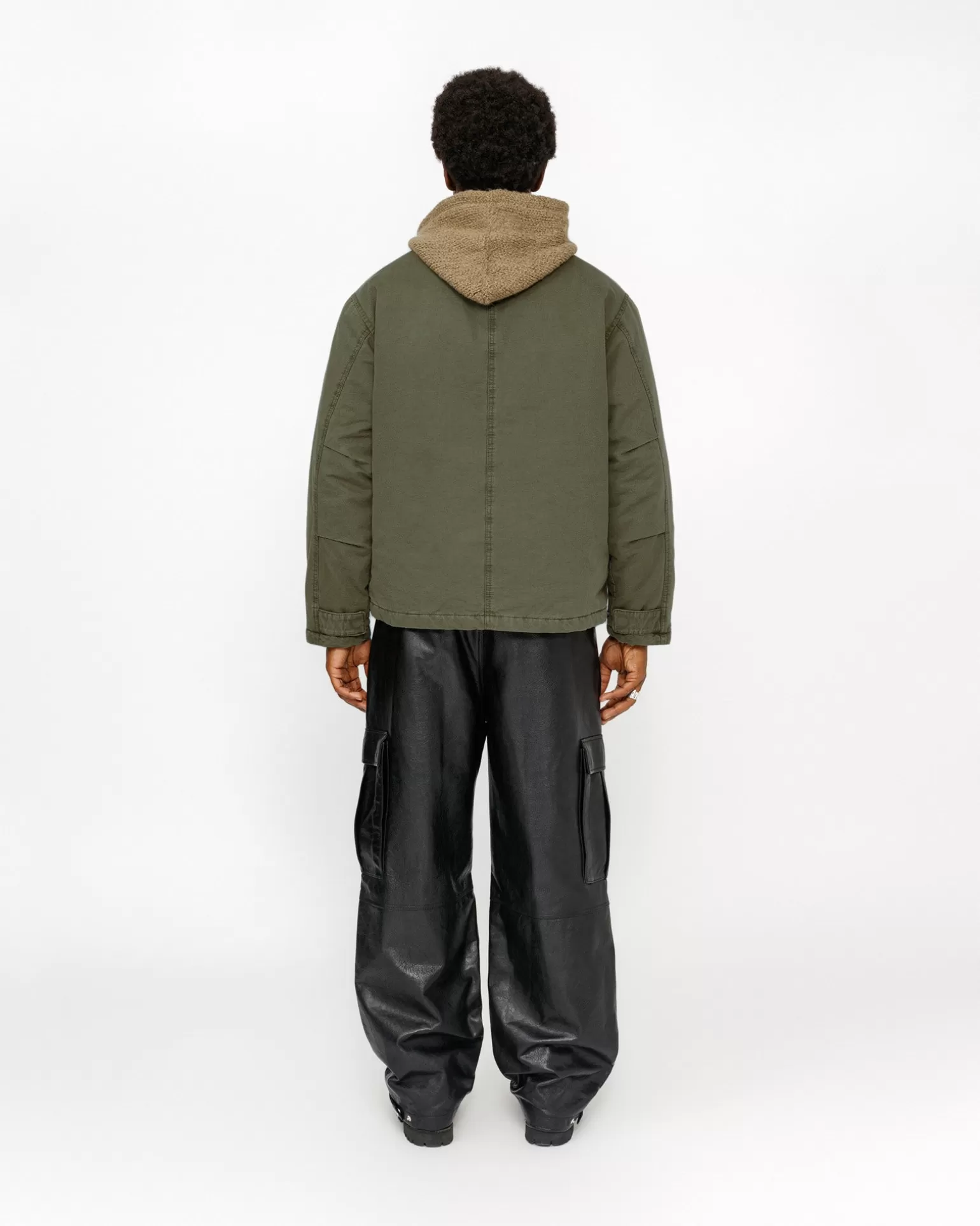 Cheap Stüssy MILITARY CARGO LEATHER PANT Black