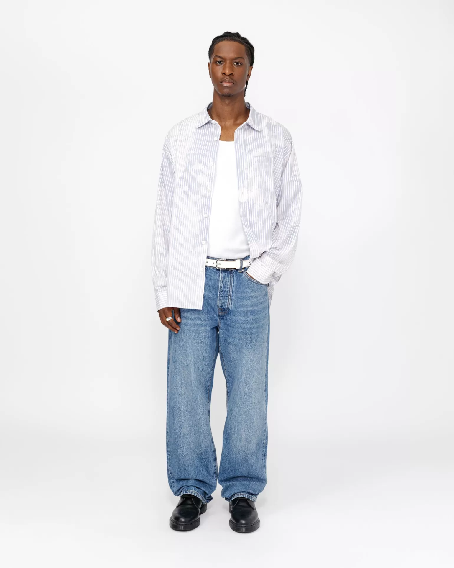Shop Stüssy NEW CLASSIC JEAN DENIM Medium Blue