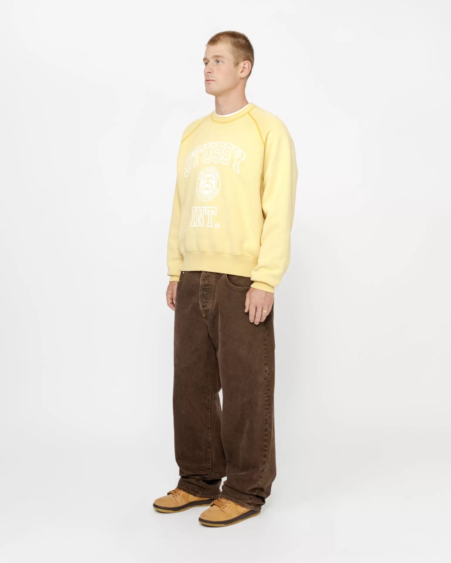 Hot Stüssy OVERLOCK VARSITY RAGLAN CREW Honey