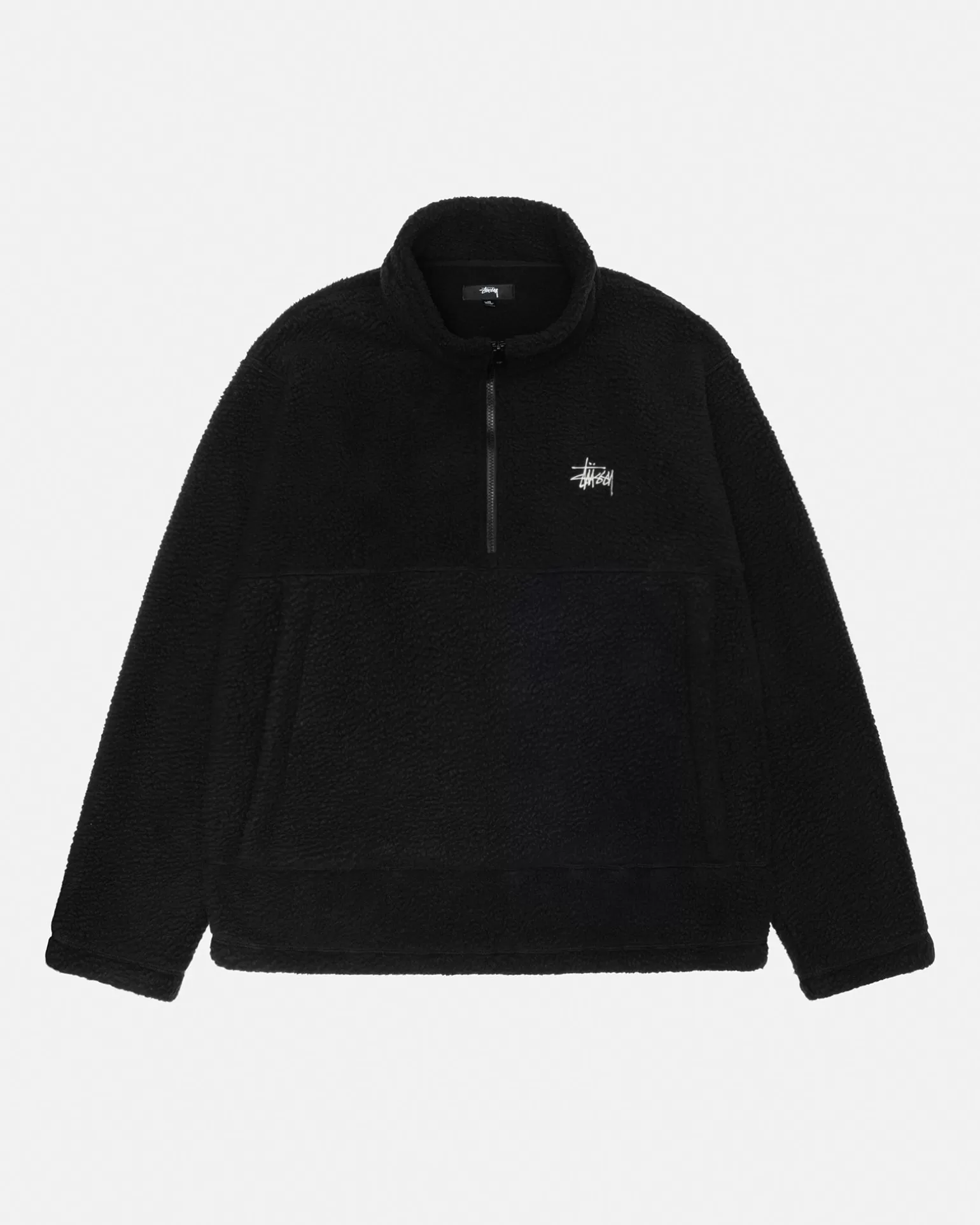 Hot Stüssy POLAR FLEECE HALF ZIP MOCK NECK Black